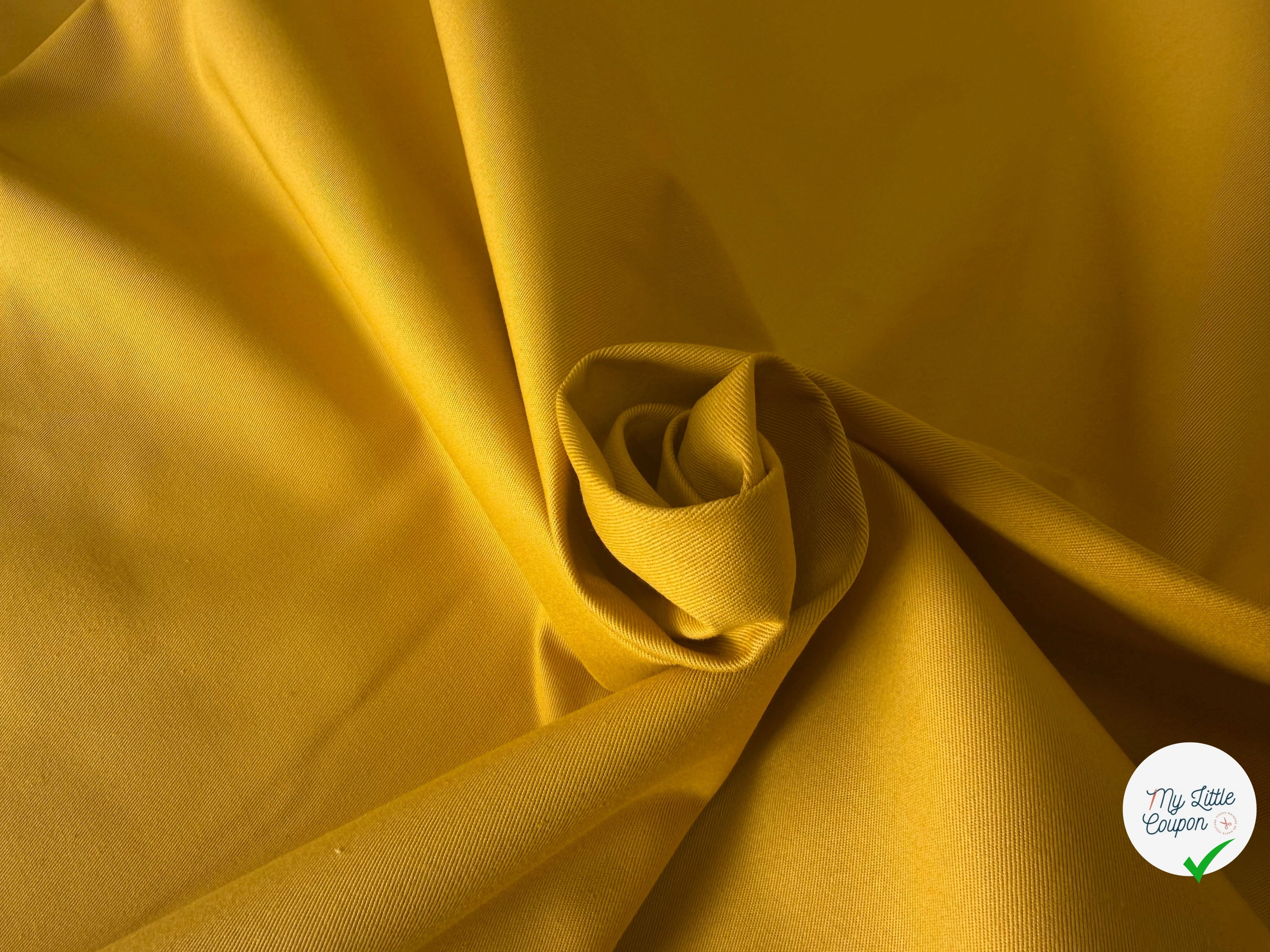 GABARDINE SERGÉE 100% COTON MOUTARDE 841 150 CM - My Little Coupon
