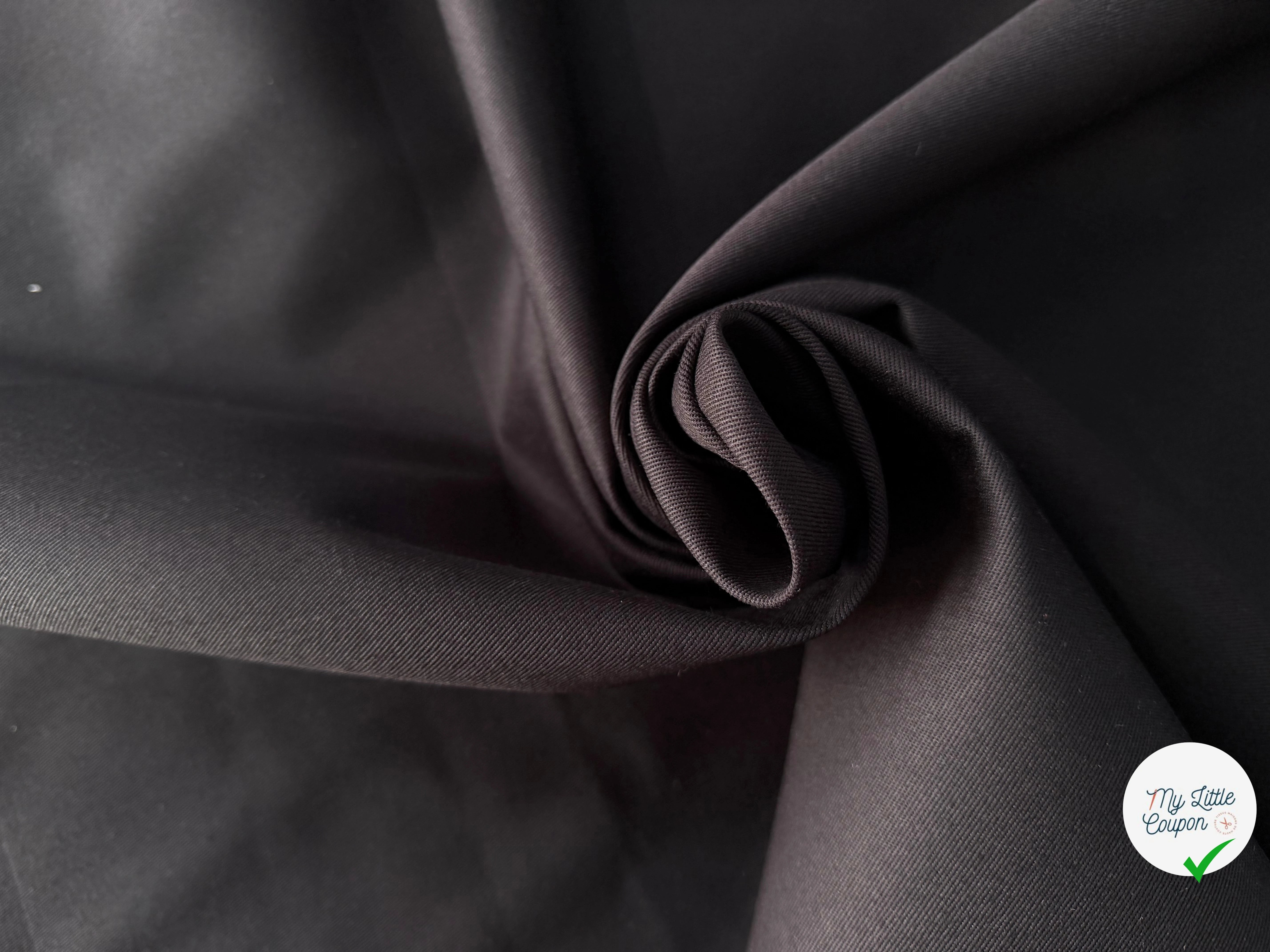 GABARDINE SERGÉE 100% COTON NOIR 803 150 CM - My Little Coupon