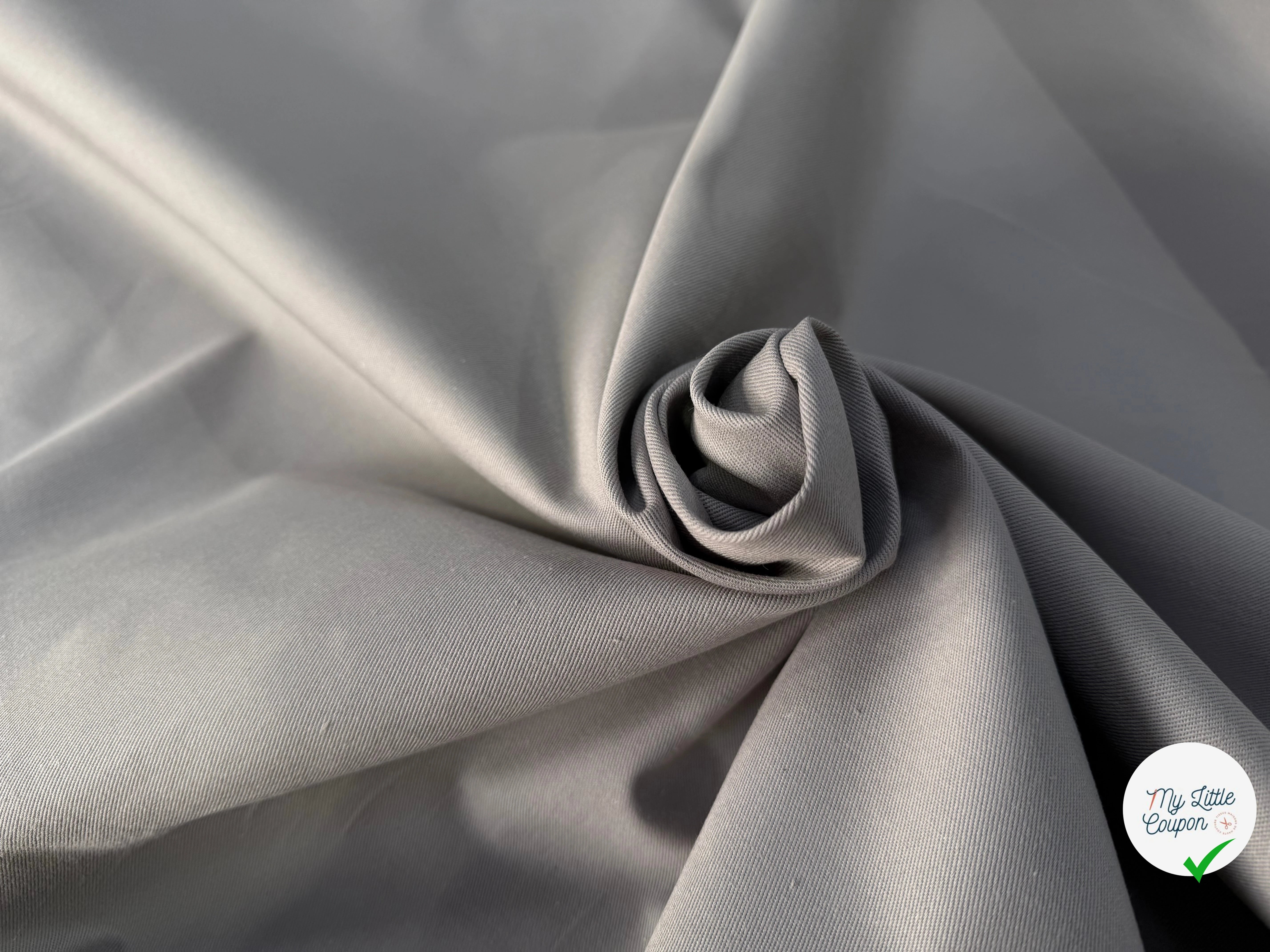 GABARDINE SERGÉE 100% COTON SOURIS 839 150 CM - My Little Coupon