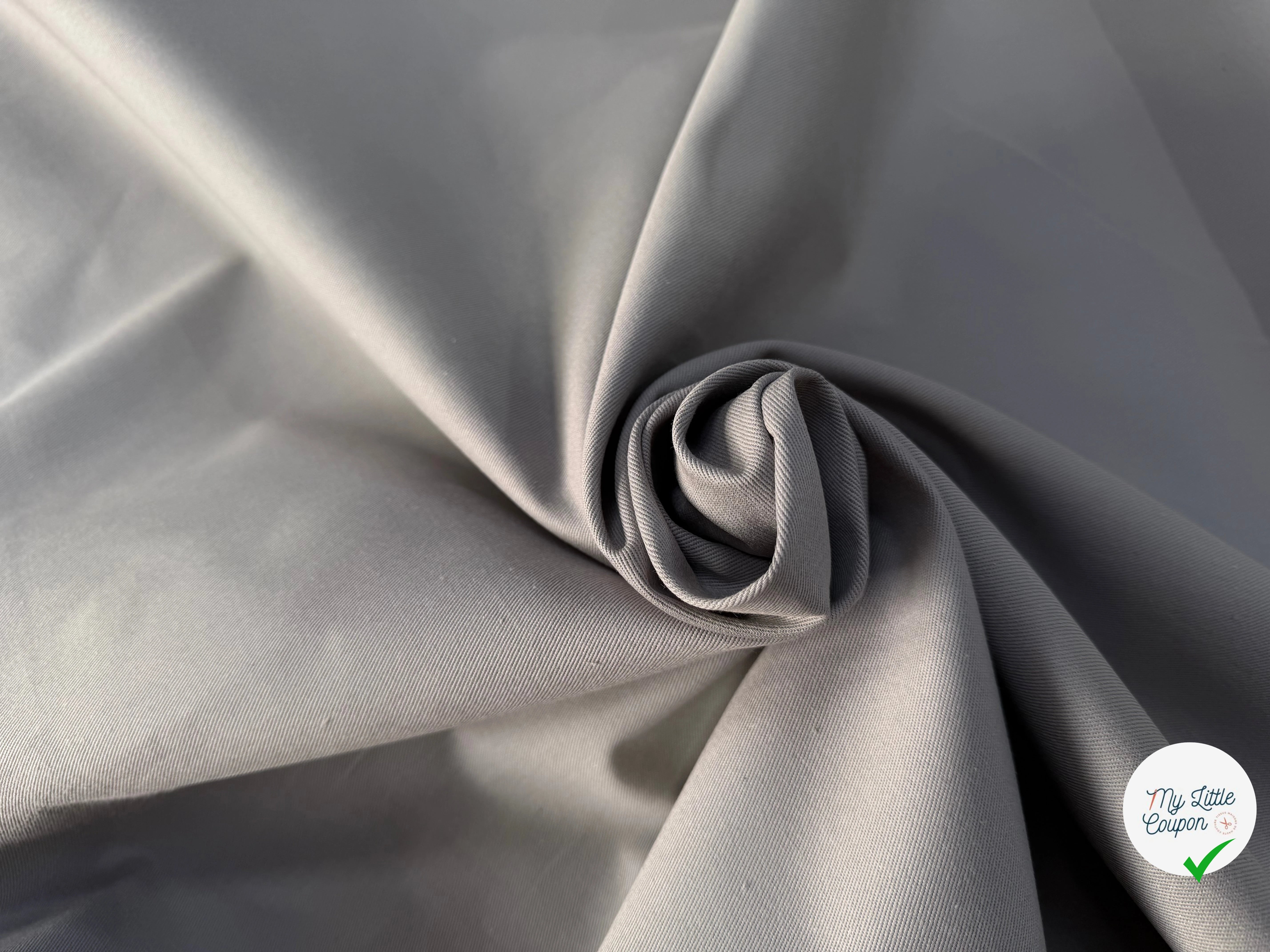 GABARDINE SERGÉE 100% COTON SOURIS 839 150 CM - My Little Coupon