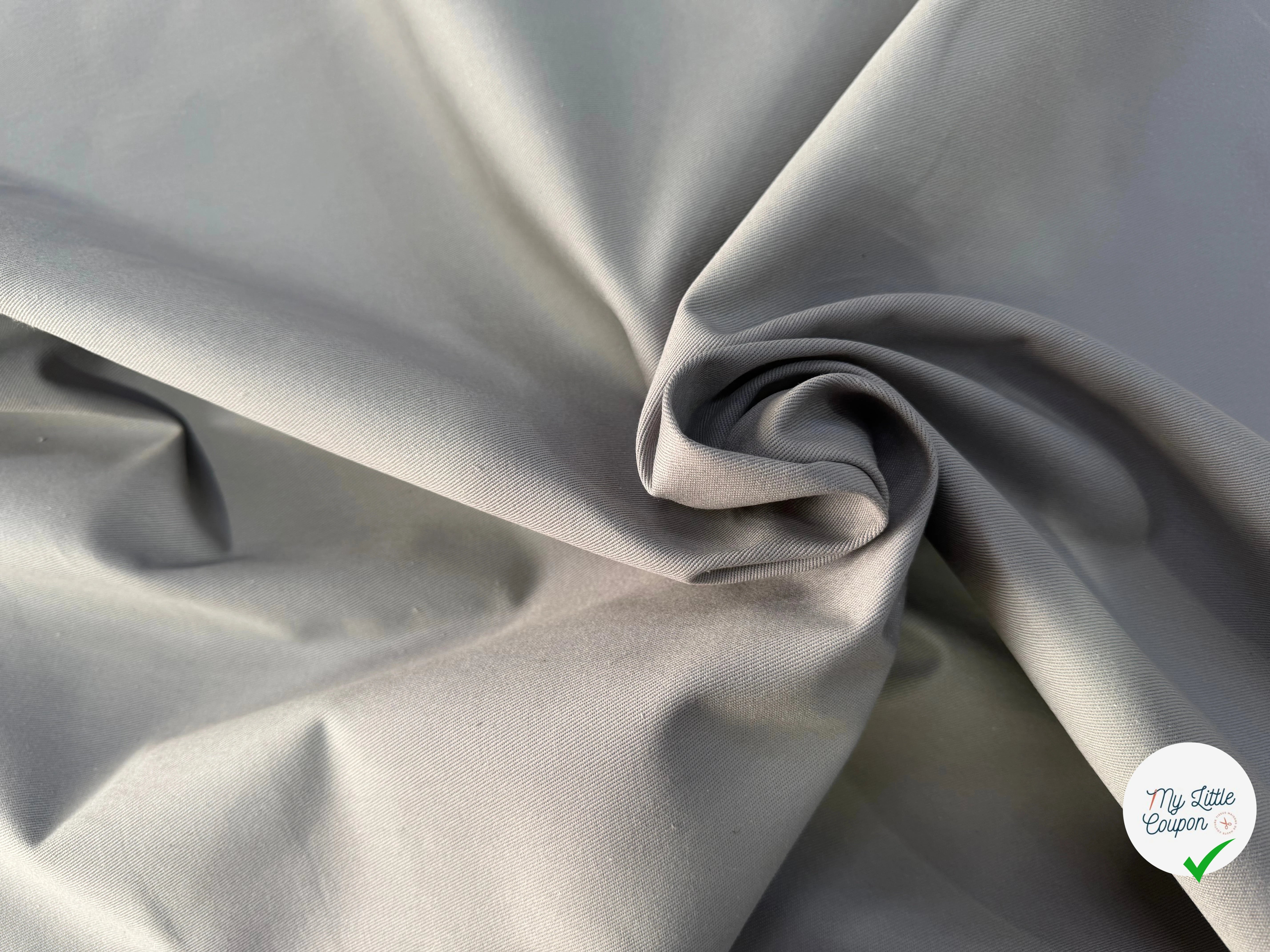 GABARDINE SERGÉE 100% COTON SOURIS 839 150 CM - My Little Coupon