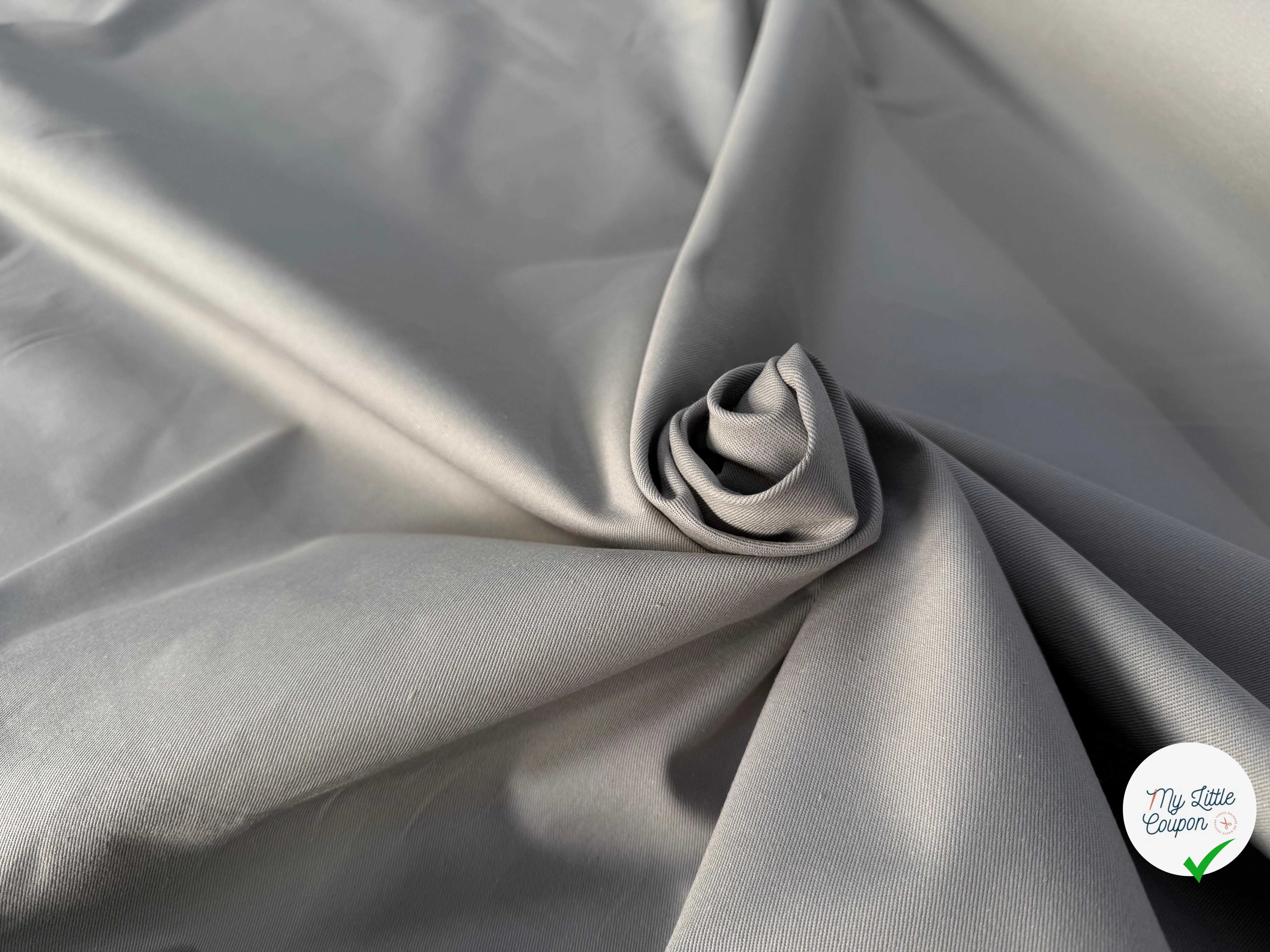 GABARDINE SERGÉE 100% COTON SOURIS 839 150 CM - My Little Coupon