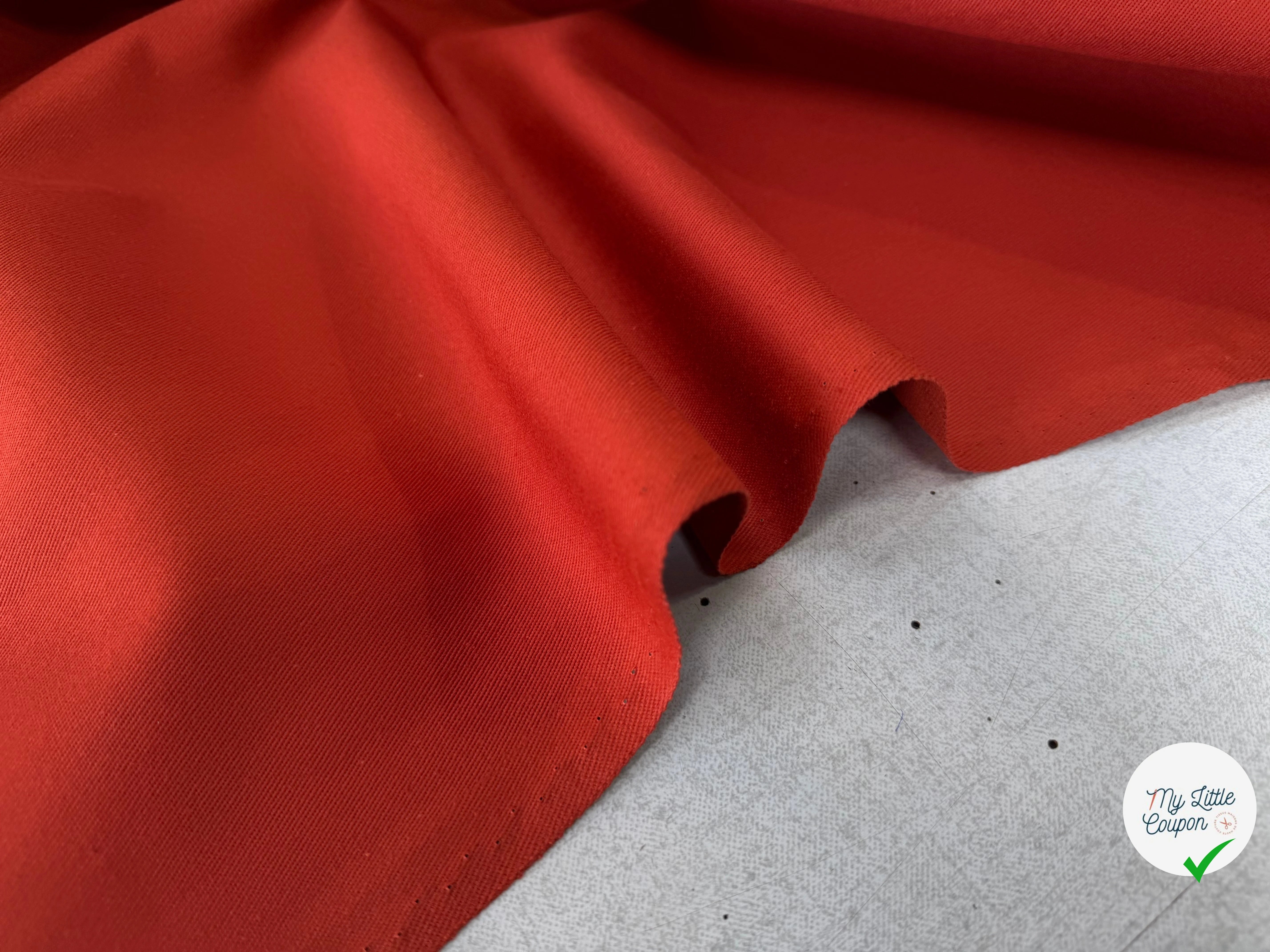 GABARDINE SERGÉE 100% COTON TERRACOTTA 857 150 CM - My Little Coupon