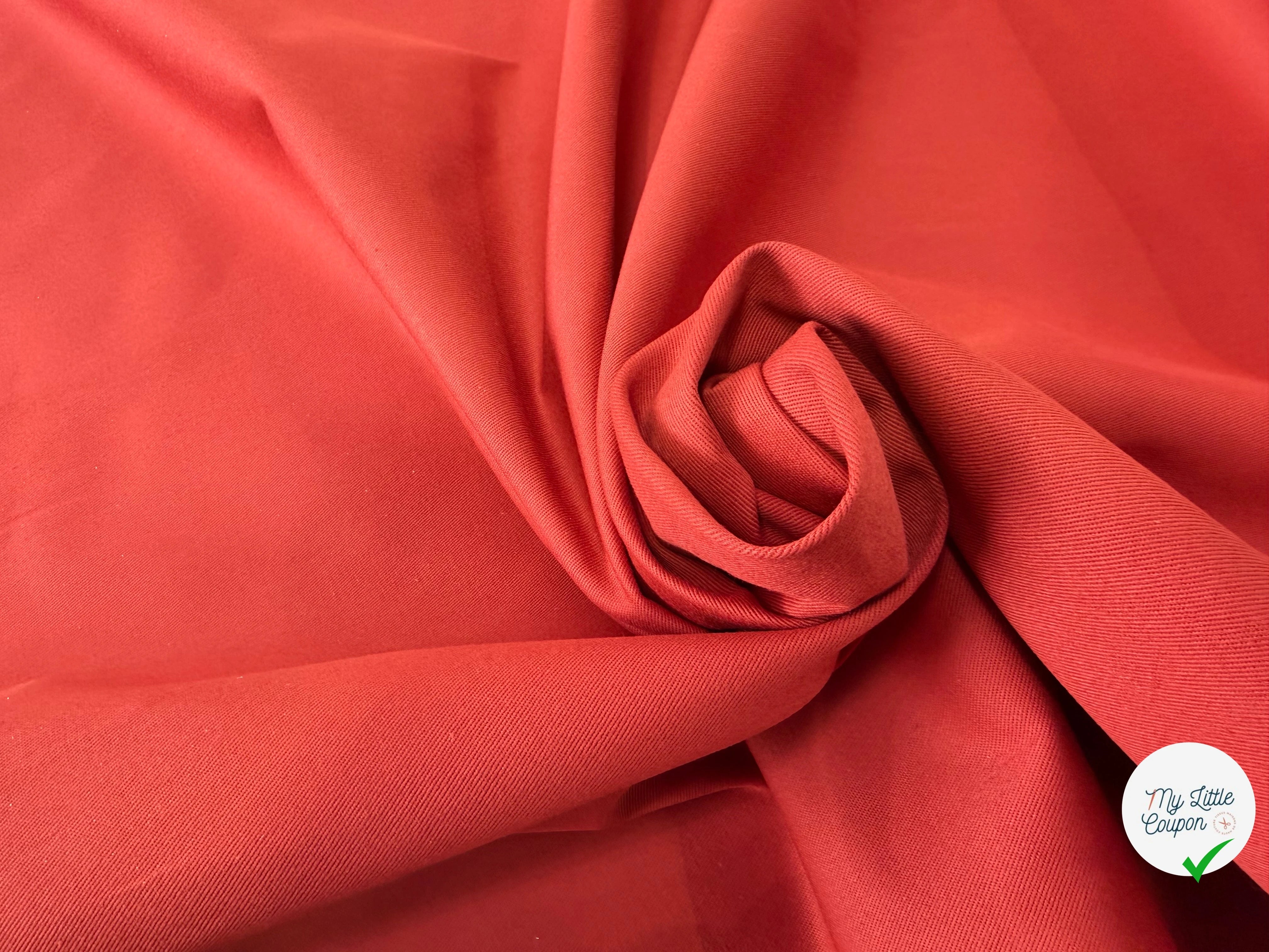GABARDINE SERGÉE 100% COTON TERRACOTTA 857 150 CM - My Little Coupon