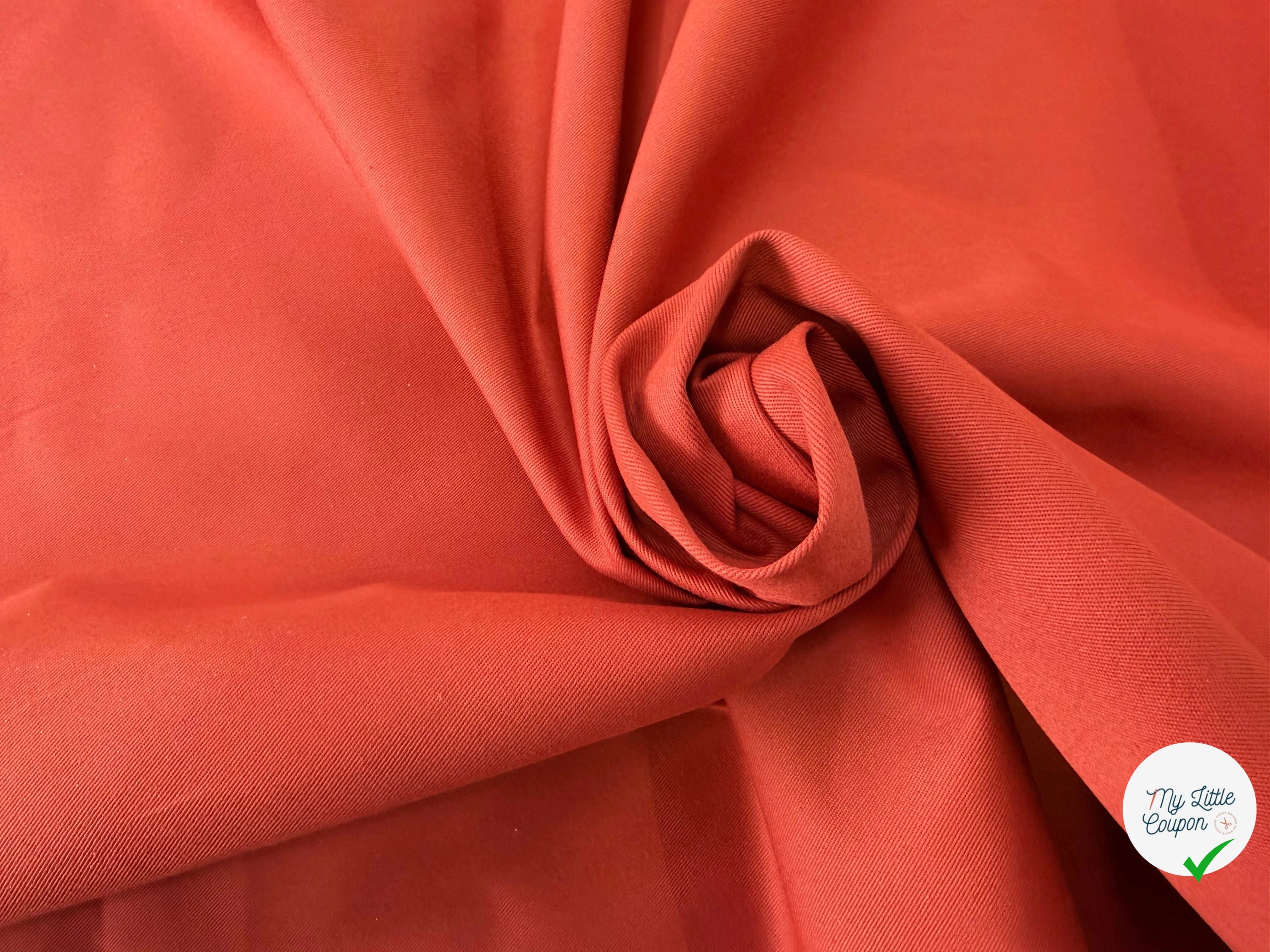 GABARDINE SERGÉE 100% COTON TERRACOTTA 857 150 CM - My Little Coupon