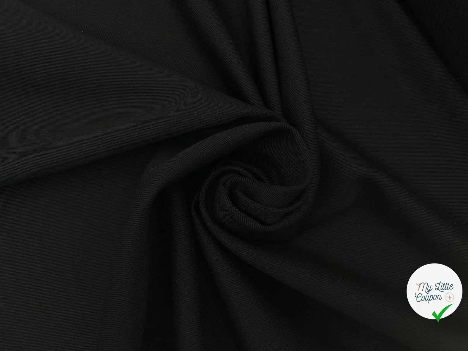 GABARDINE SERGÉE CÔTE 3 ET 1 NOIRE PURE LAINE - My Little Coupon - tissu - coudre