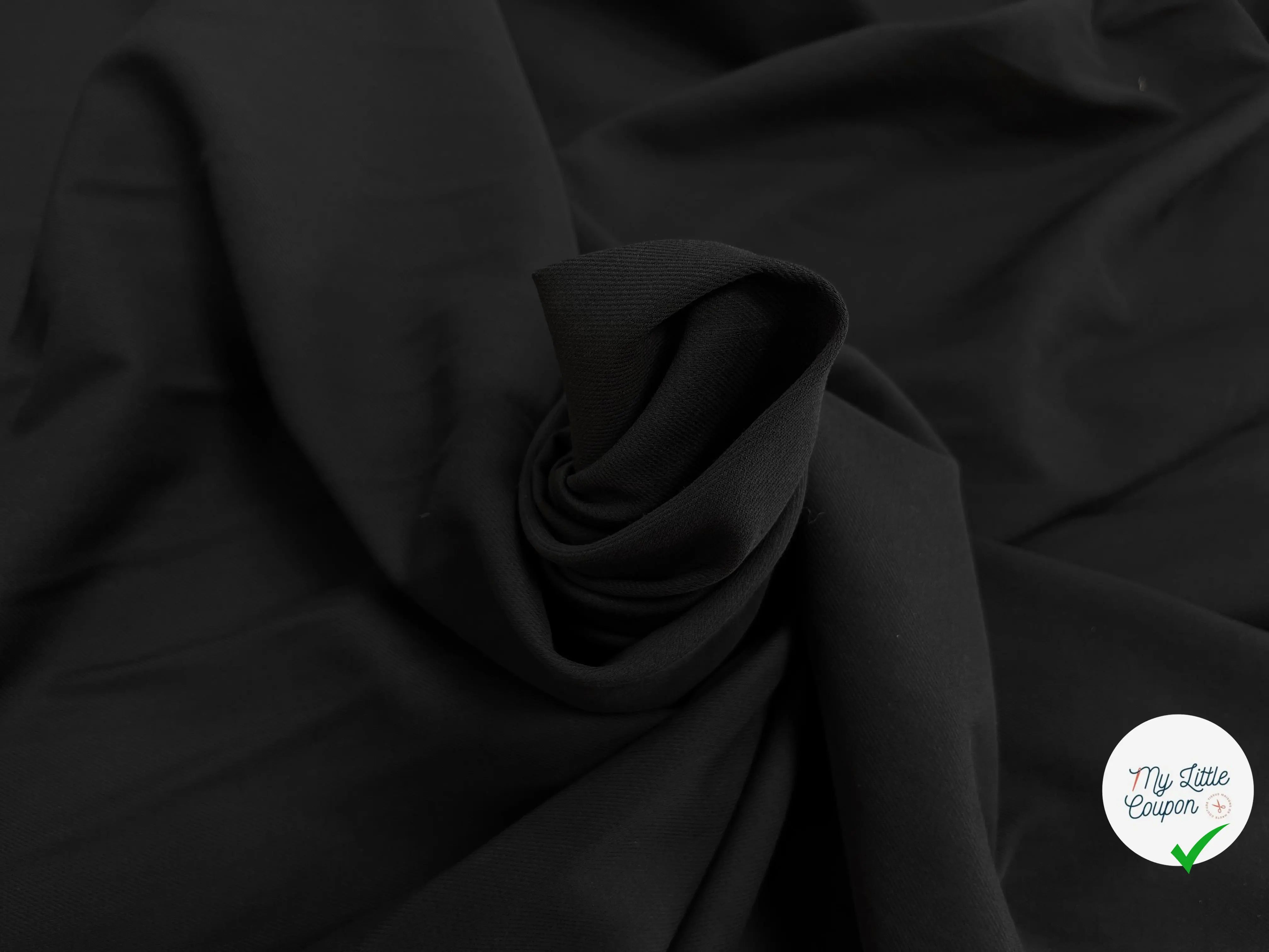 GABARDINE SOFT DE COTON NOIR - My Little Coupon