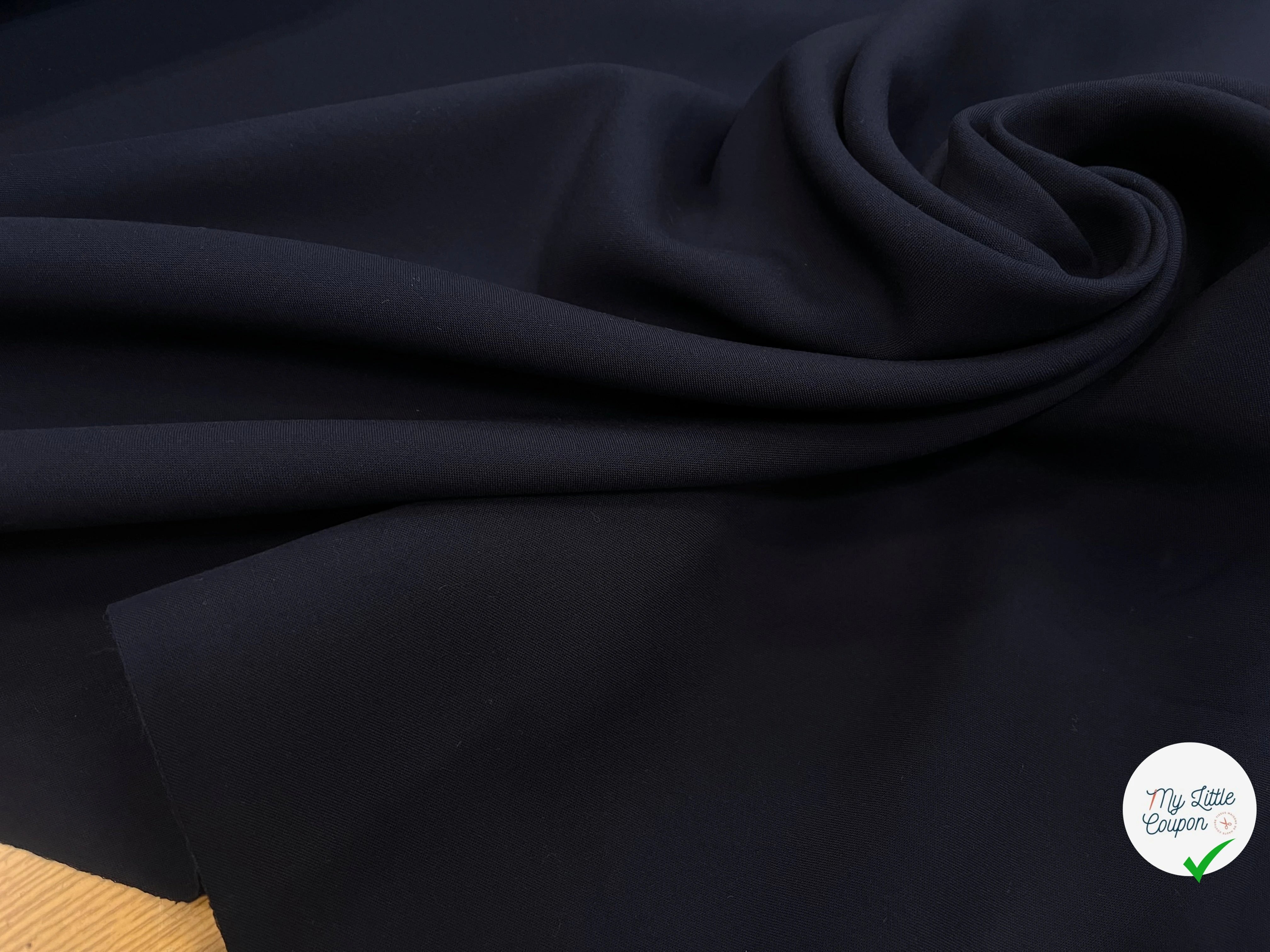 GABARDINE SOUPLE DOUBLE ÉTOFFE BLEU OCÉAN - My Little Coupon