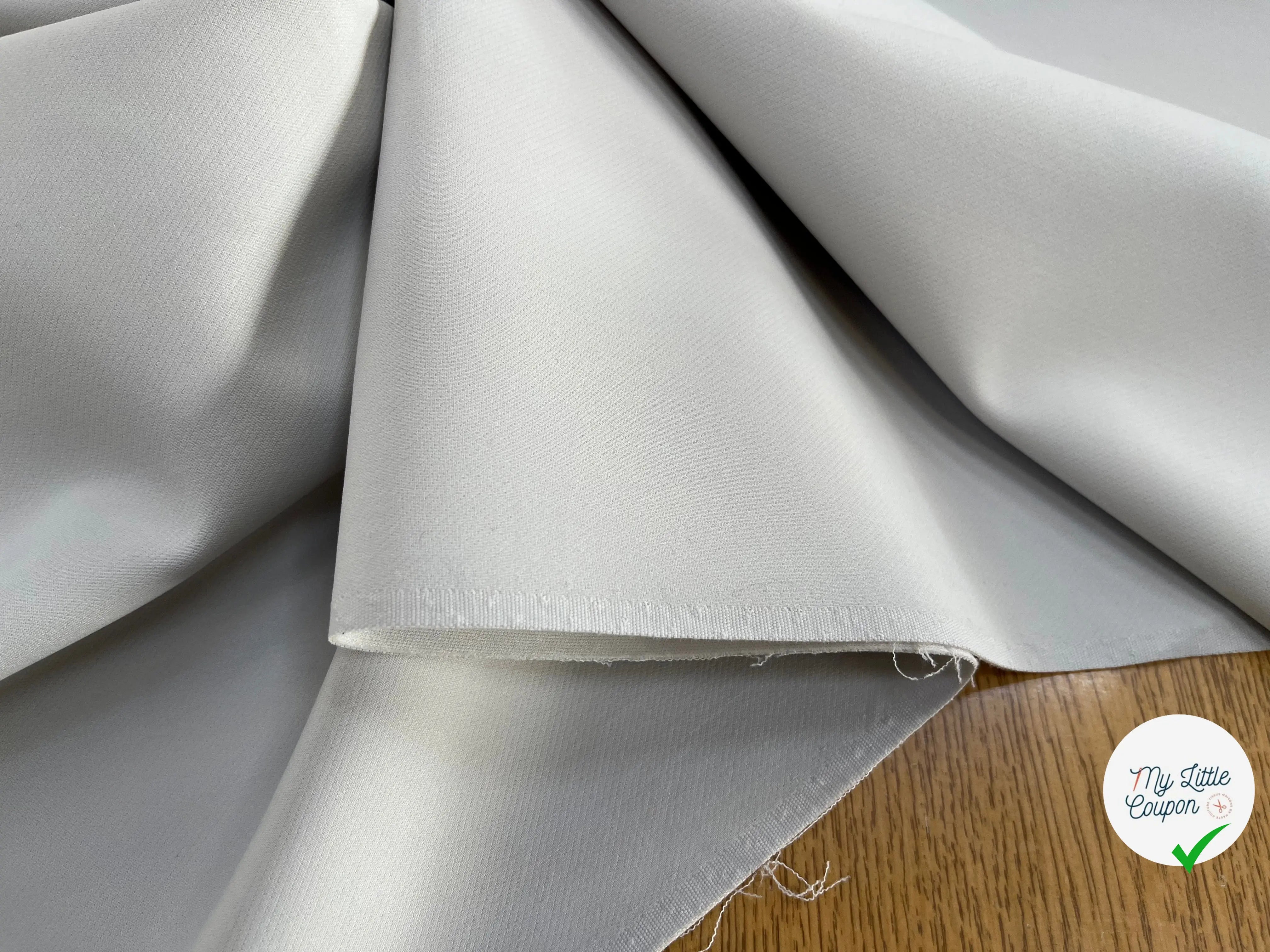 GABARDINE SOUPLE DOUBLE FACE BLANC CASSÉ & BEIGE - My Little Coupon