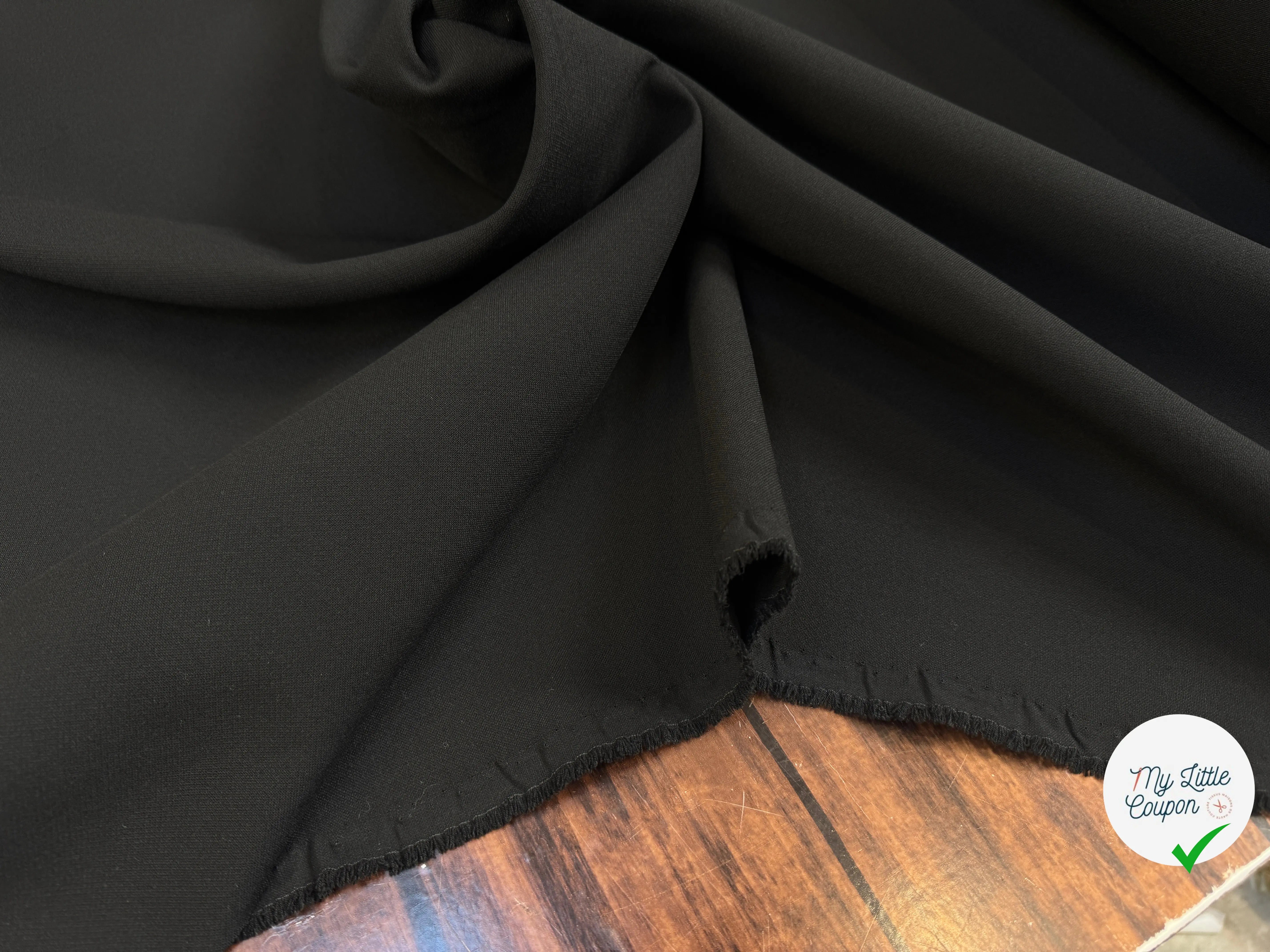 GABARDINE SOUPLE NOIR PROFOND RIOPELE - My Little Coupon