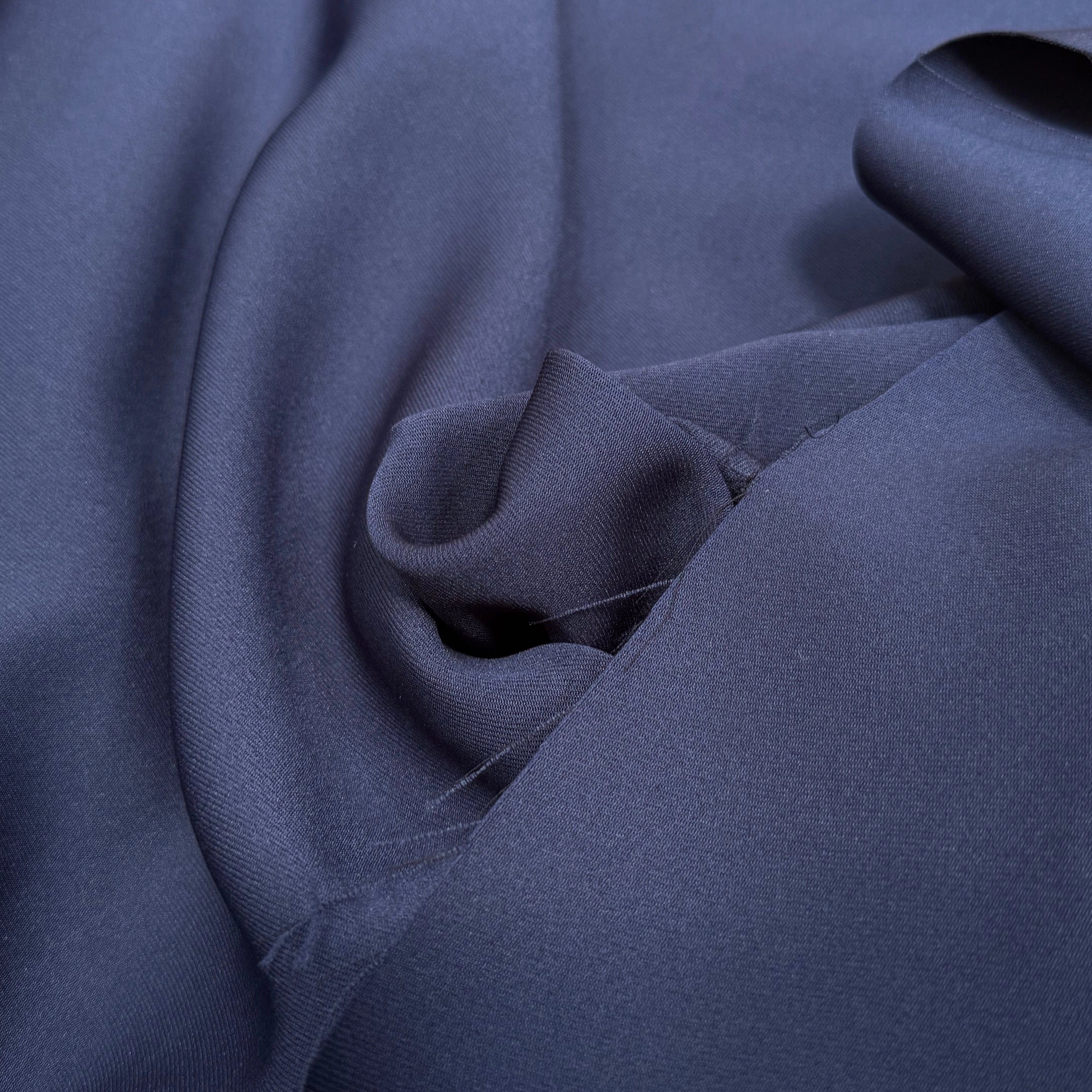 GABARDINE SOUPLE SERGÉE STRETCH BEAU TOMBÉ BLEU NUIT JAPAN - My Little Coupon