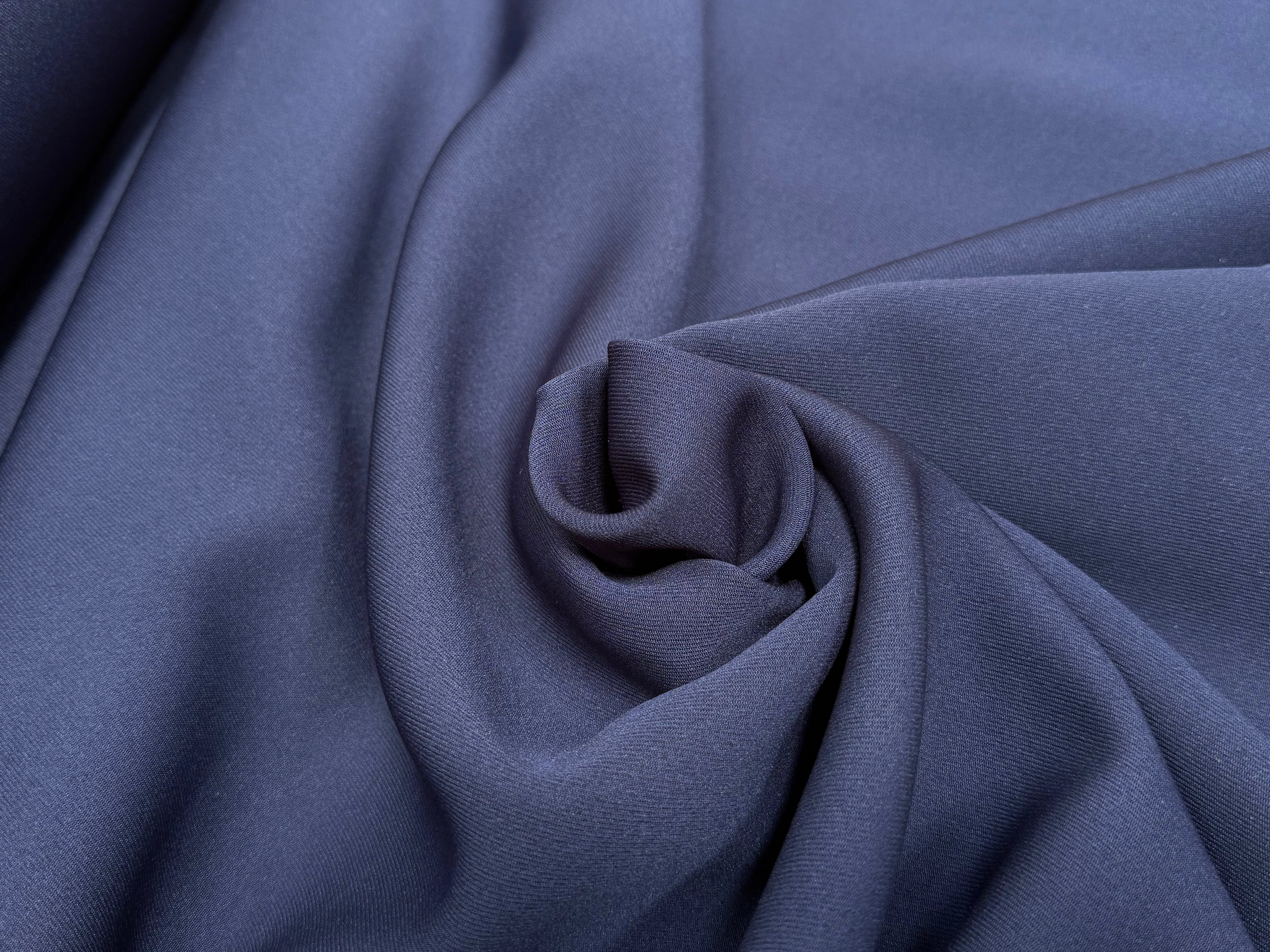 GABARDINE SOUPLE SERGÉE STRETCH BEAU TOMBÉ BLEU NUIT JAPAN - My Little Coupon