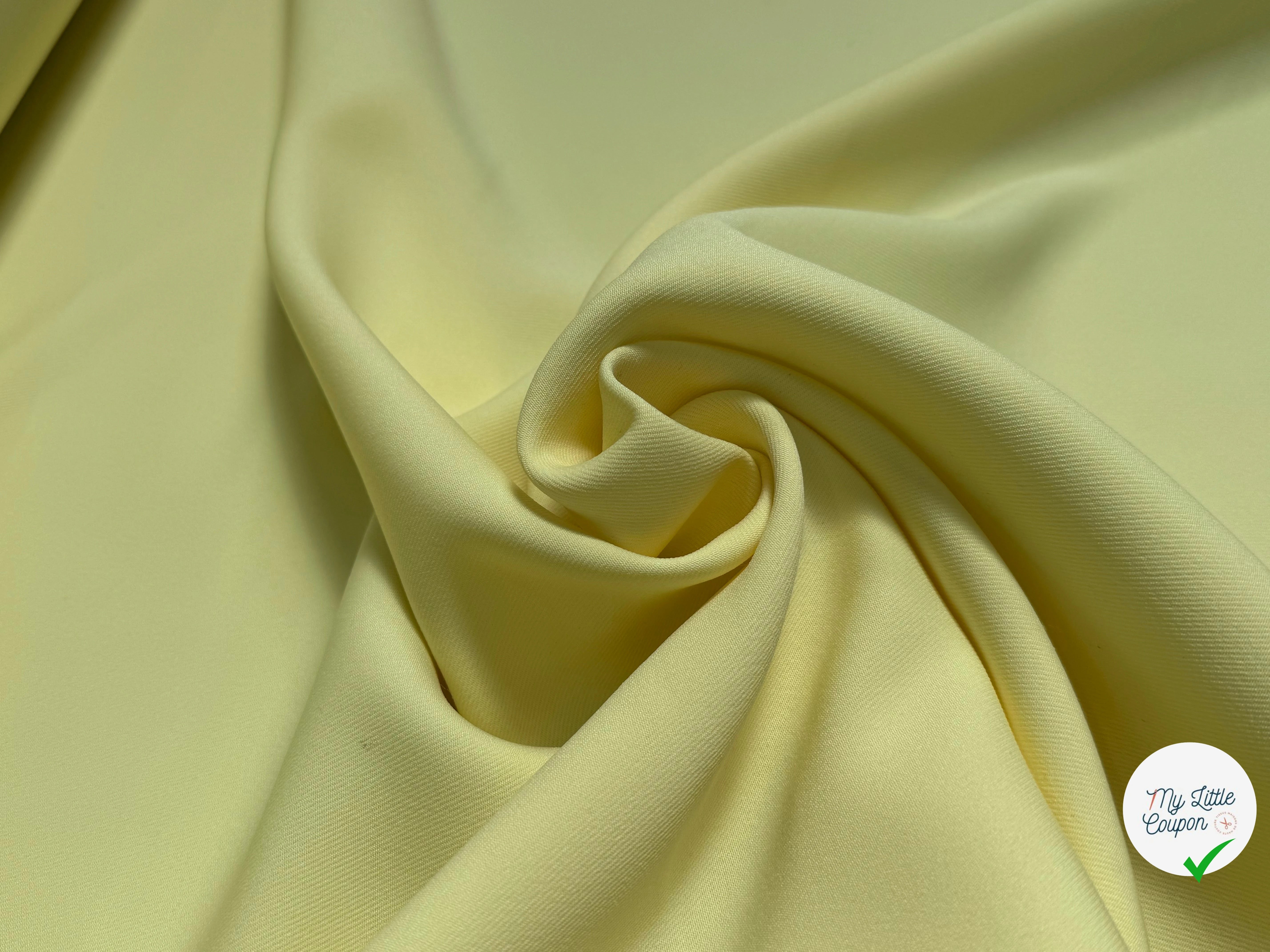 GABARDINE SOUPLE SERGÉE STRETCH BEAU TOMBÉ LIGHT YELLOW - My Little Coupon