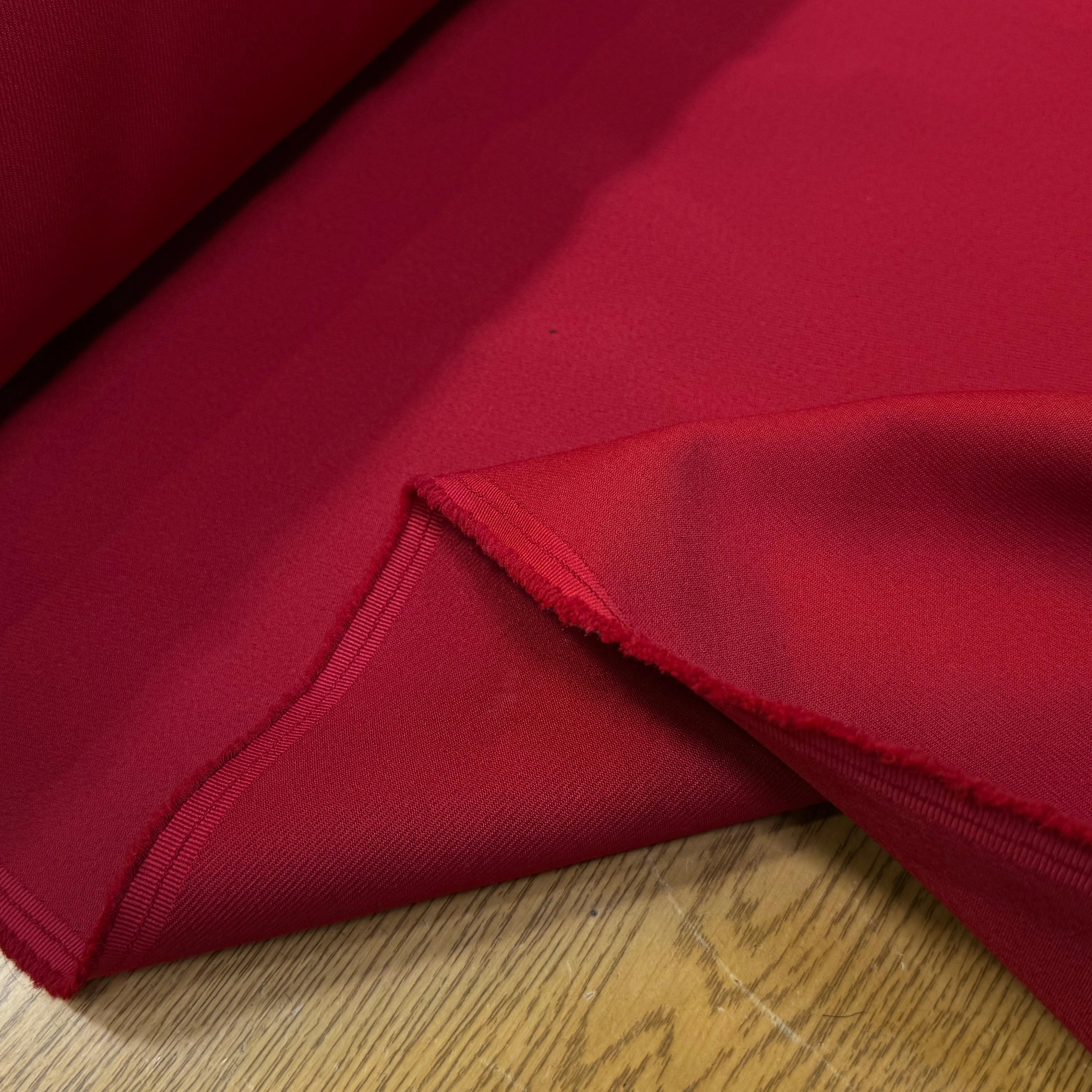 GABARDINE SOUPLE SERGÉE STRETCH BEAU TOMBÉ ROUGE RUBY JAPAN - My Little Coupon