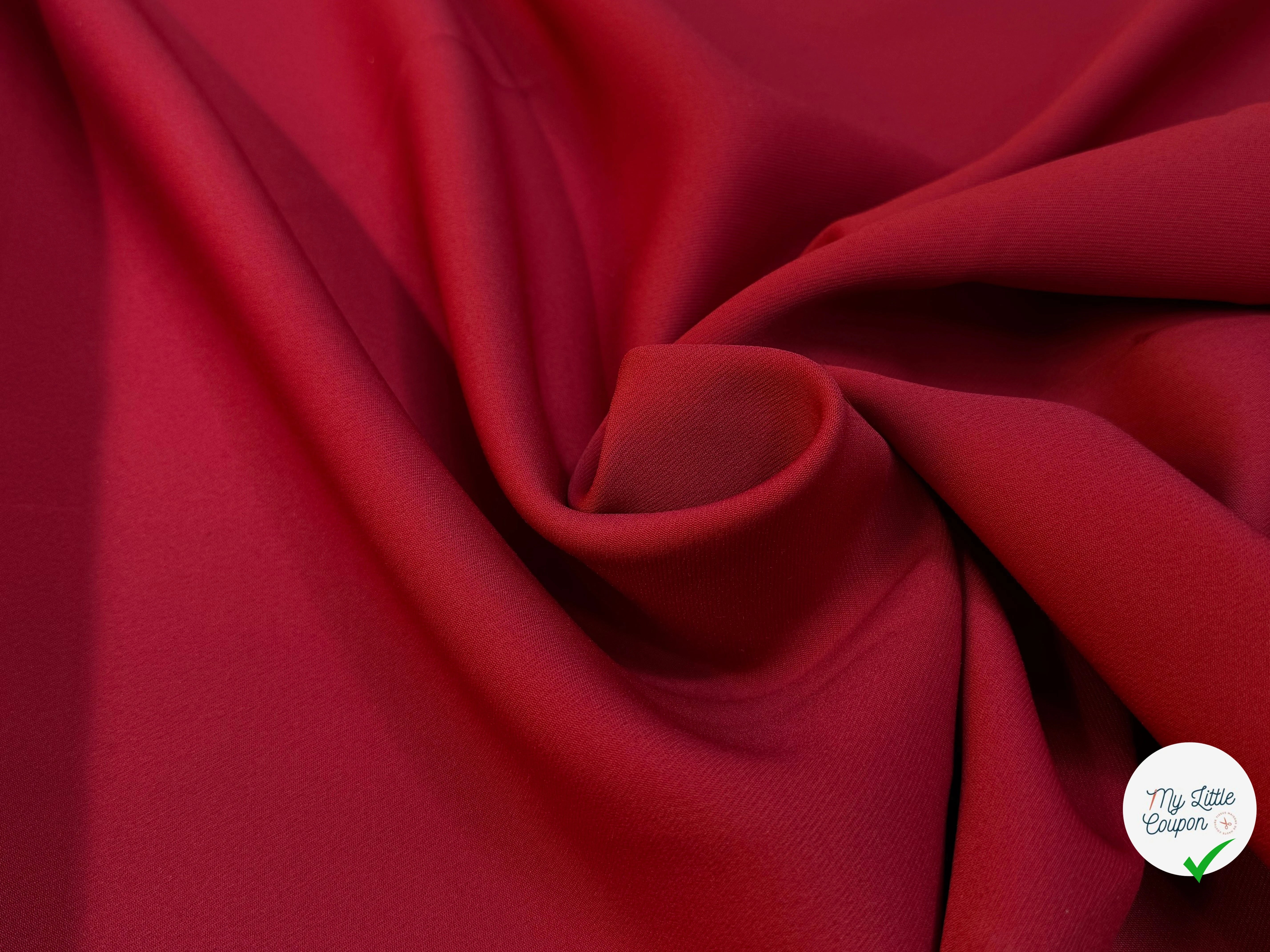 GABARDINE SOUPLE SERGÉE STRETCH BEAU TOMBÉ ROUGE RUBY JAPAN - My Little Coupon