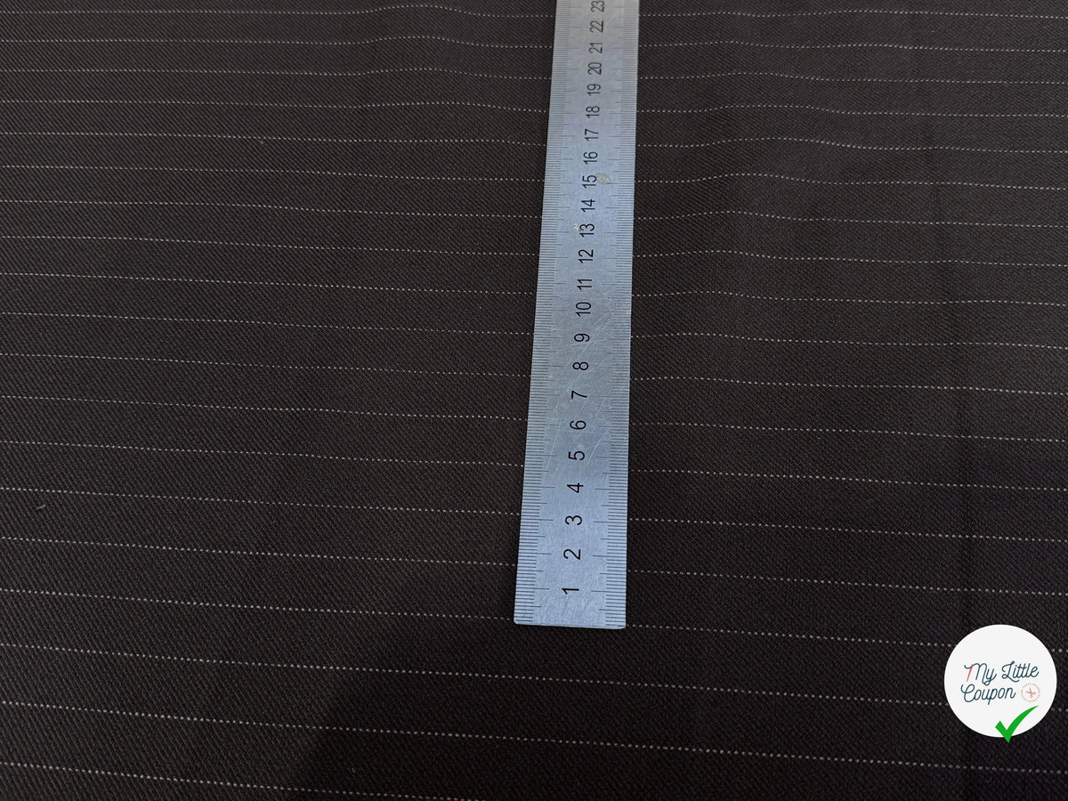 GABARDINE SRETCH POYCOTON MARRON CHICS RAYURES VERTICALES - My Little Coupon