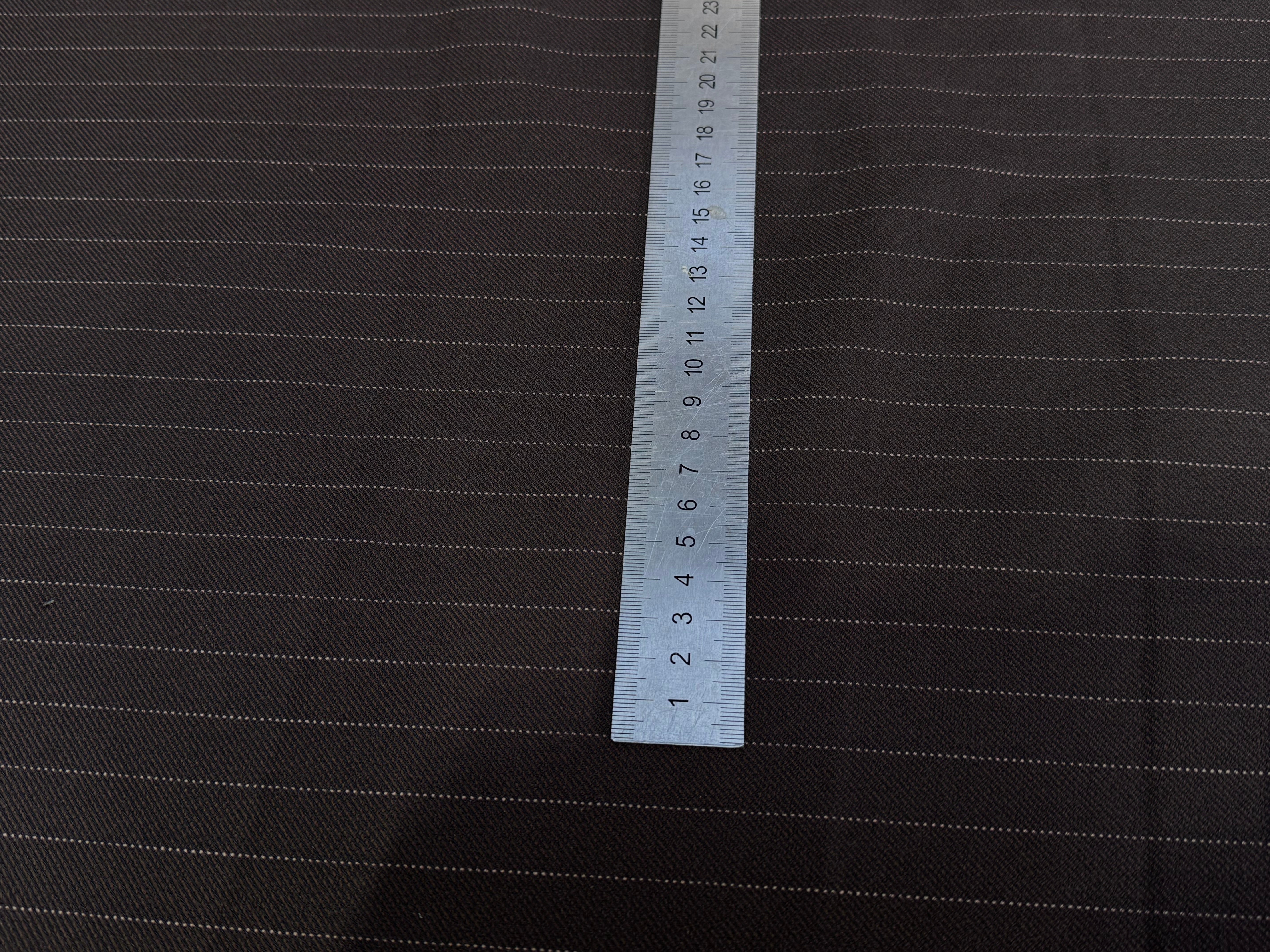 GABARDINE SRETCH POYCOTON MARRON CHICS RAYURES VERTICALES - My Little Coupon