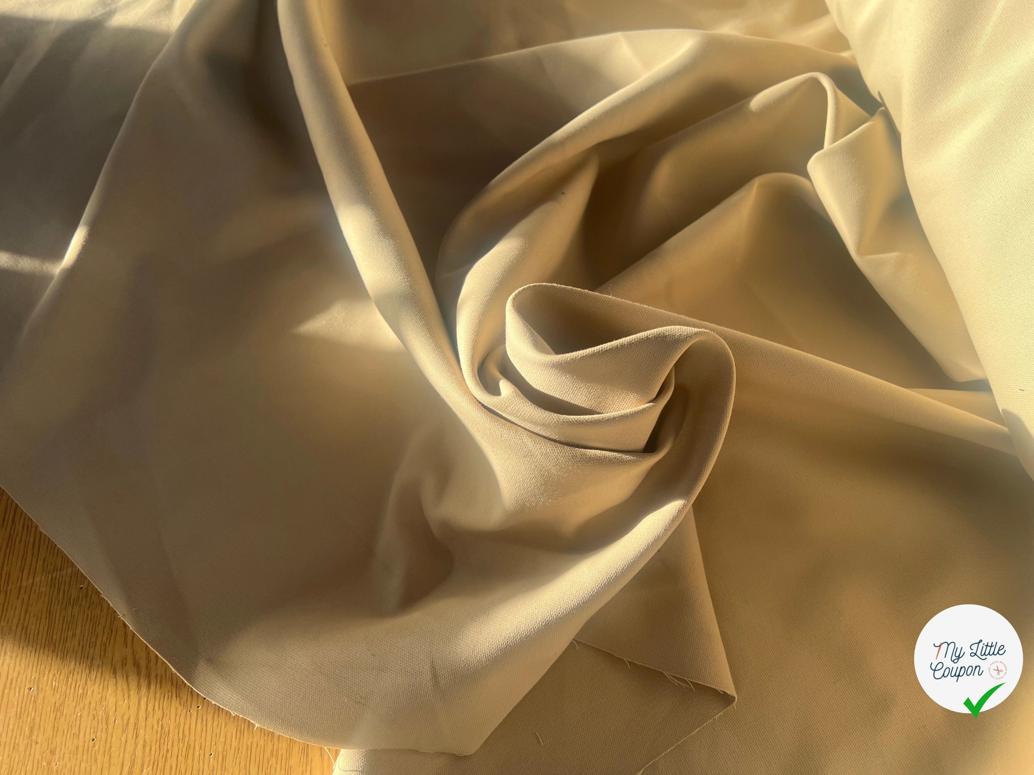 GABARDINE STRETCH BEIGE POLYAMIDE COTON - My Little Coupon