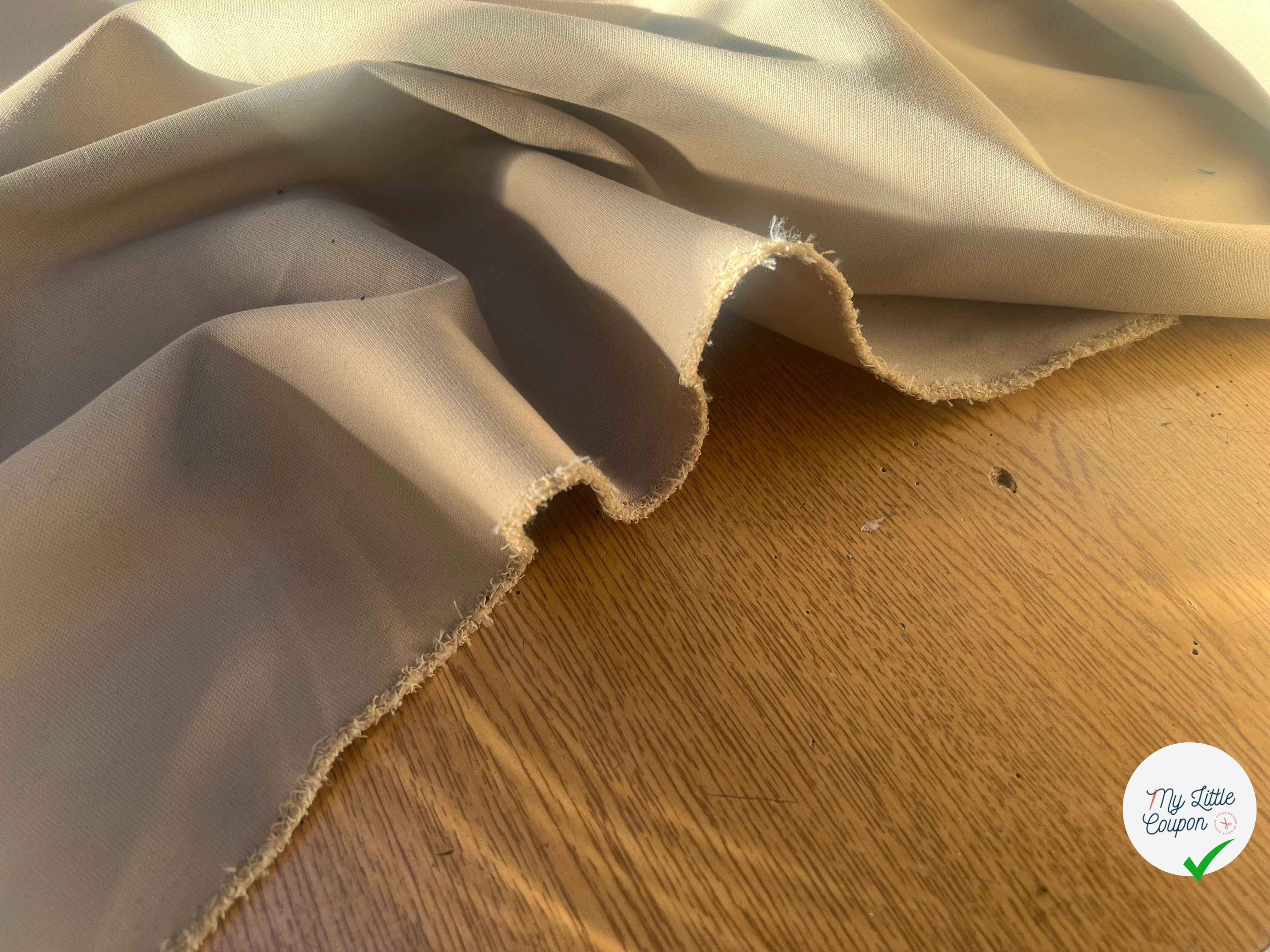 GABARDINE STRETCH BEIGE POLYAMIDE COTON - My Little Coupon