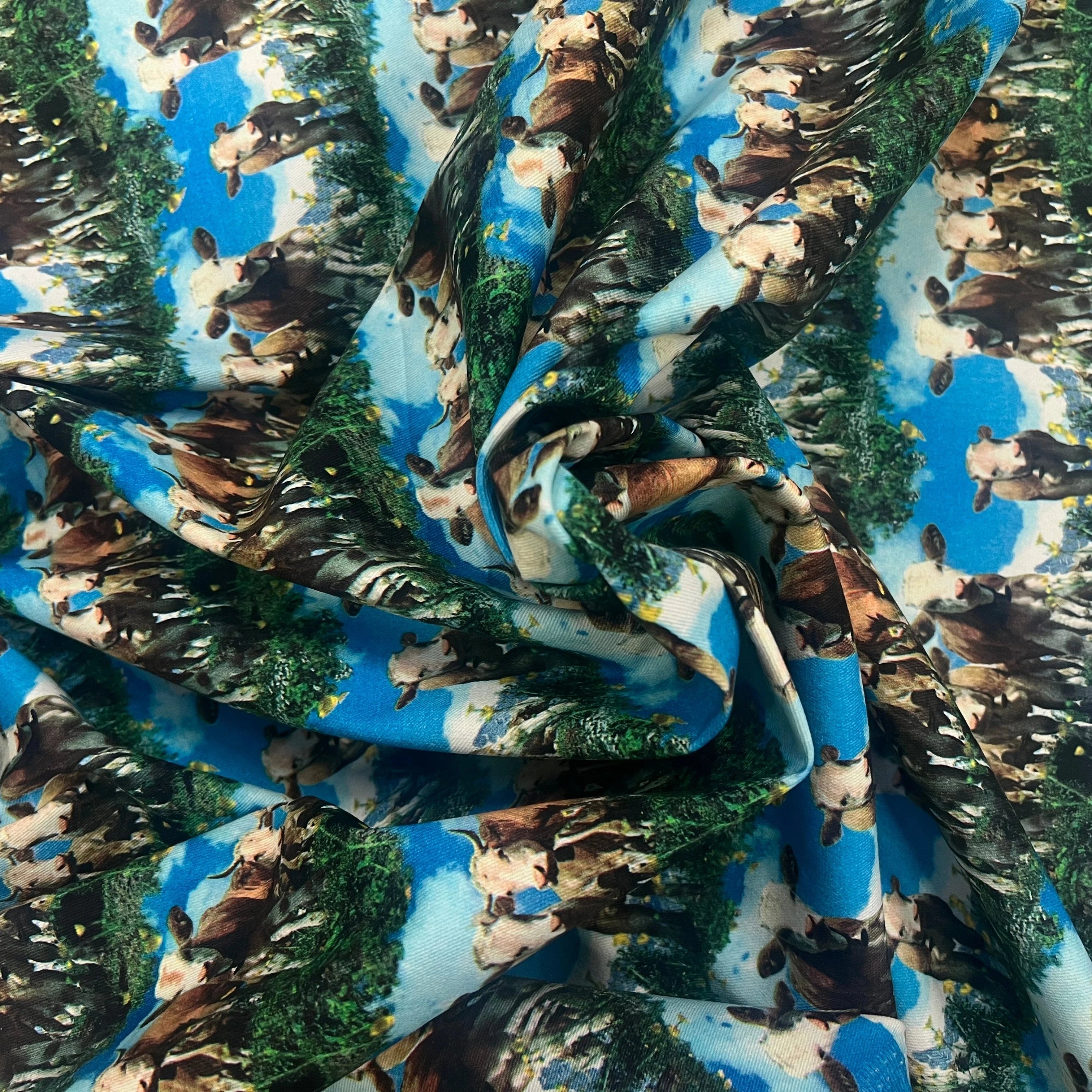 GABARDINE STRETCH MOTIF VACHES - My Little Coupon