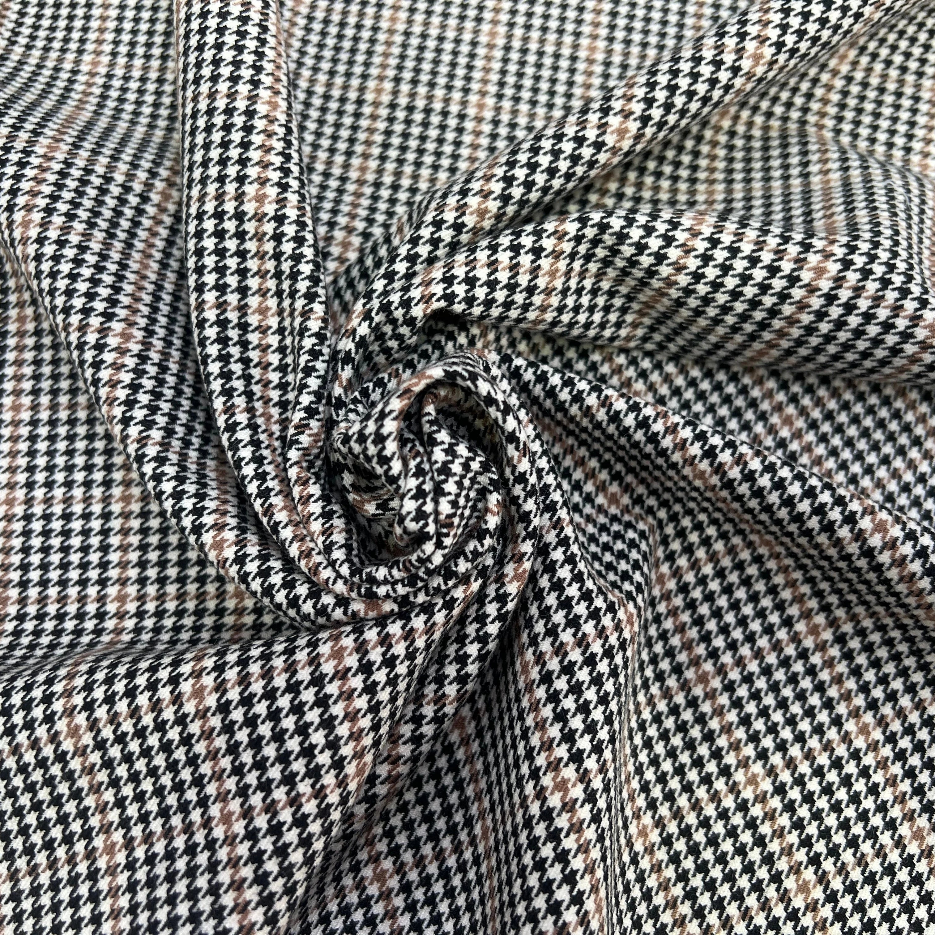 GABARDINE STRETCH POLYCOTON PIED DE POULE - My Little Coupon