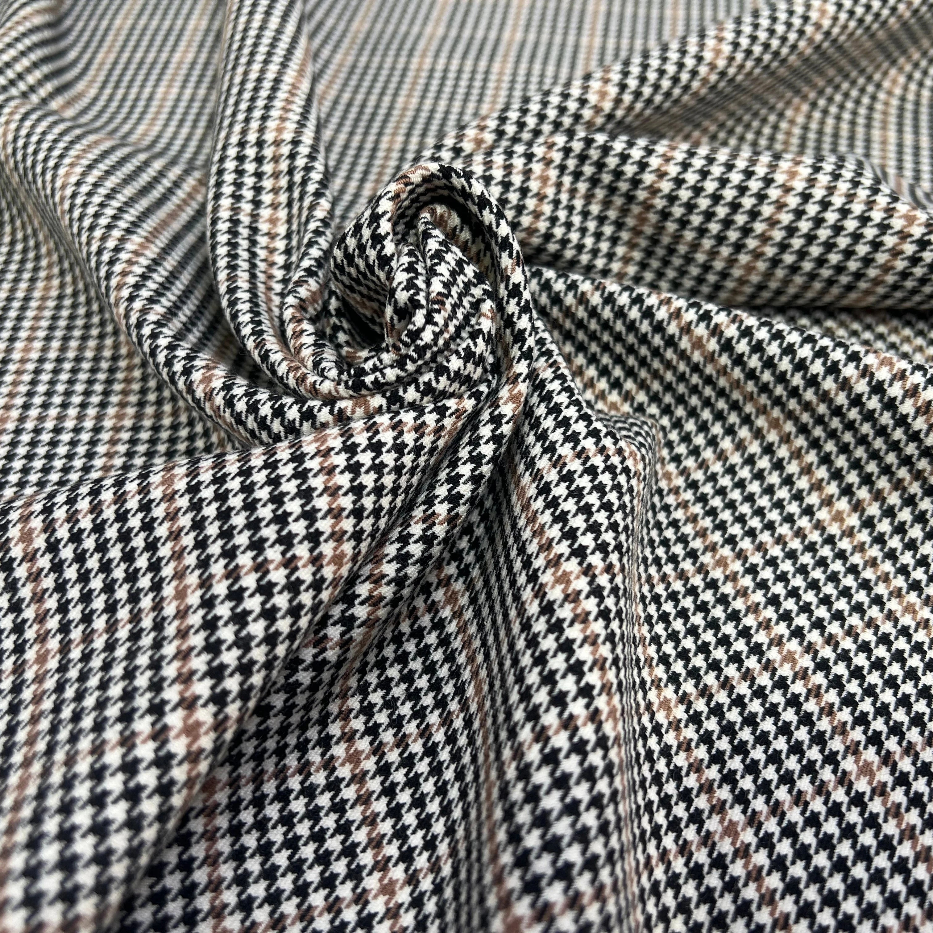 GABARDINE STRETCH POLYCOTON PIED DE POULE - My Little Coupon