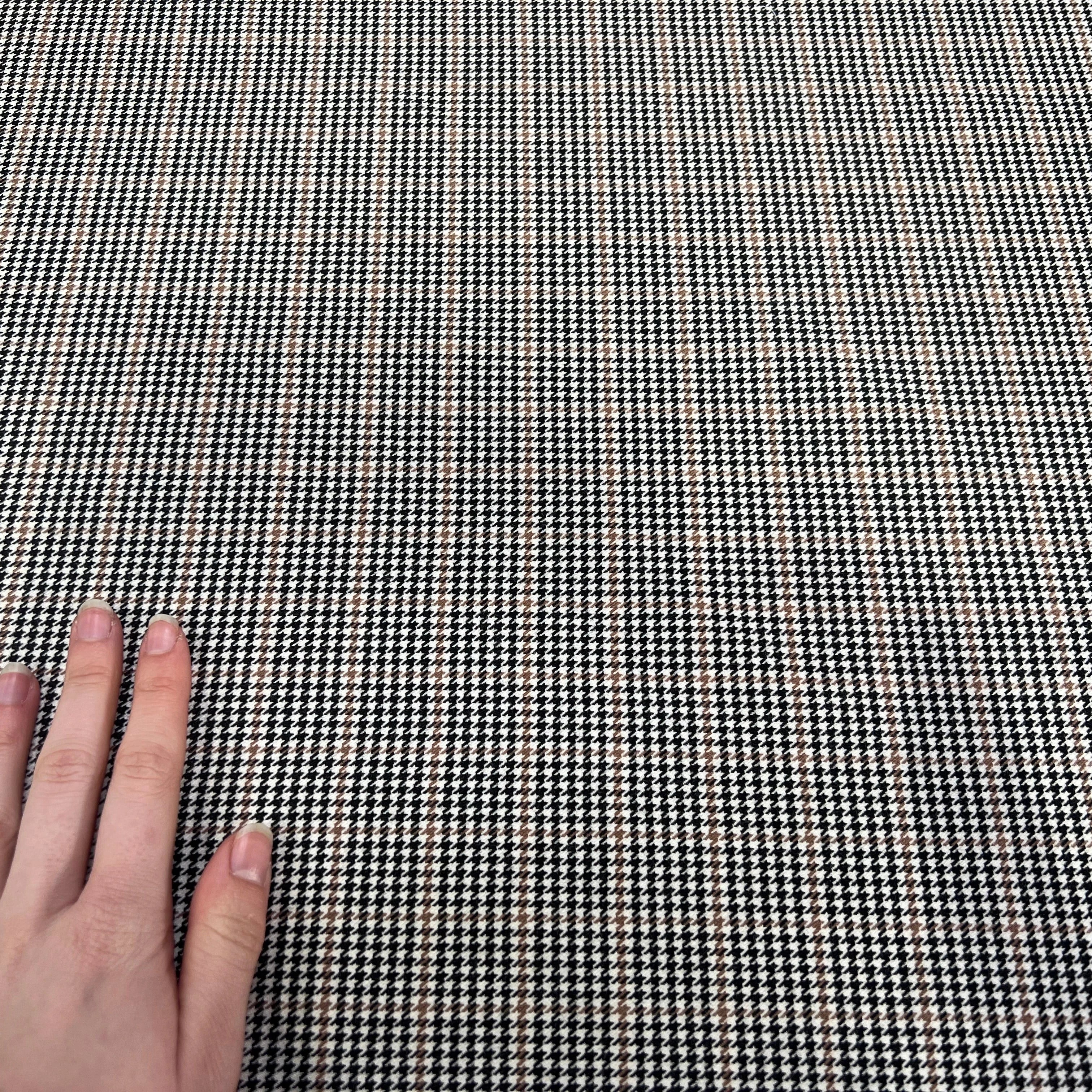 GABARDINE STRETCH POLYCOTON PIED DE POULE - My Little Coupon