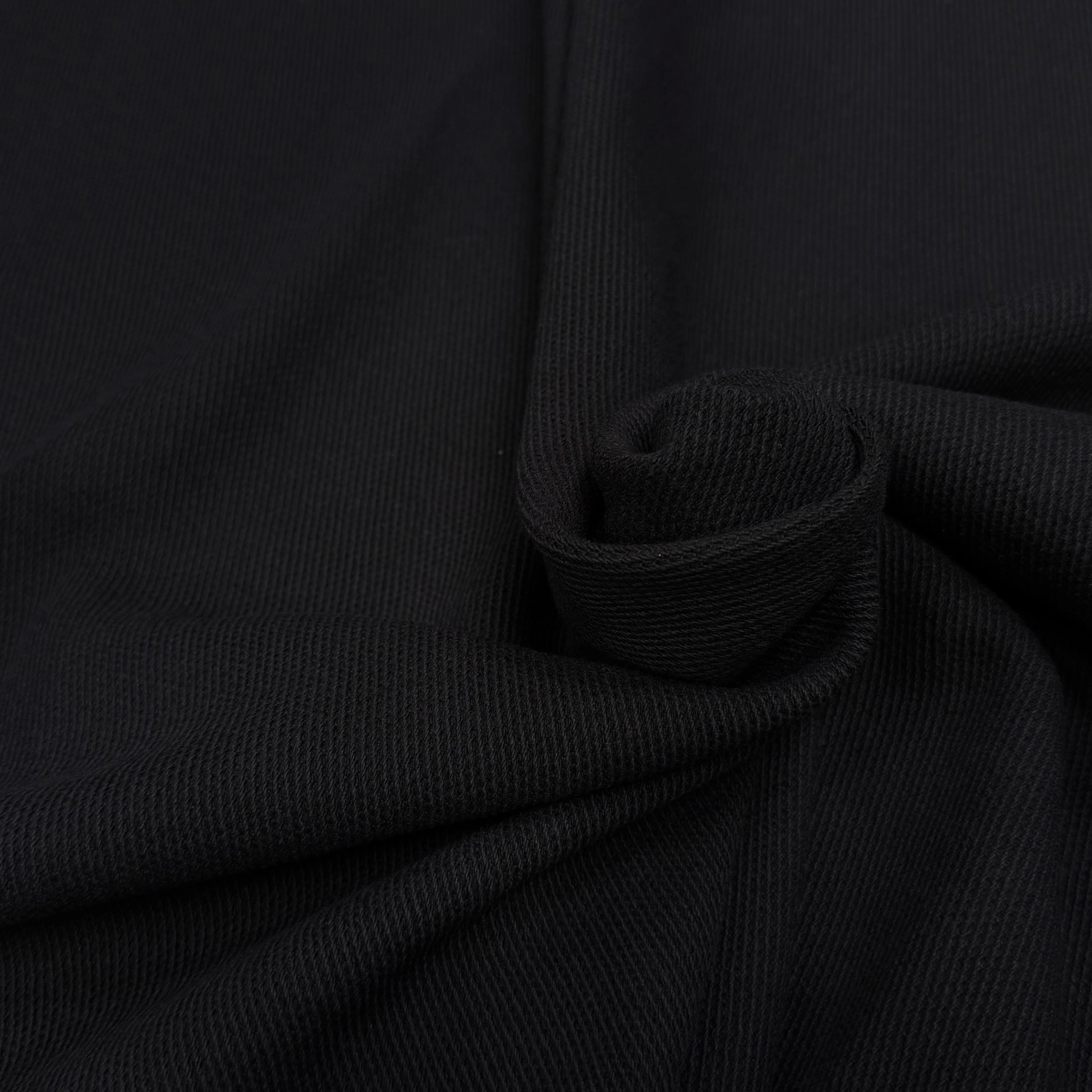 GABARDINE STRIÉE COTON TOMBÉ LOURD LÉGÈREMETN STRETCH NOIR - My Little Coupon