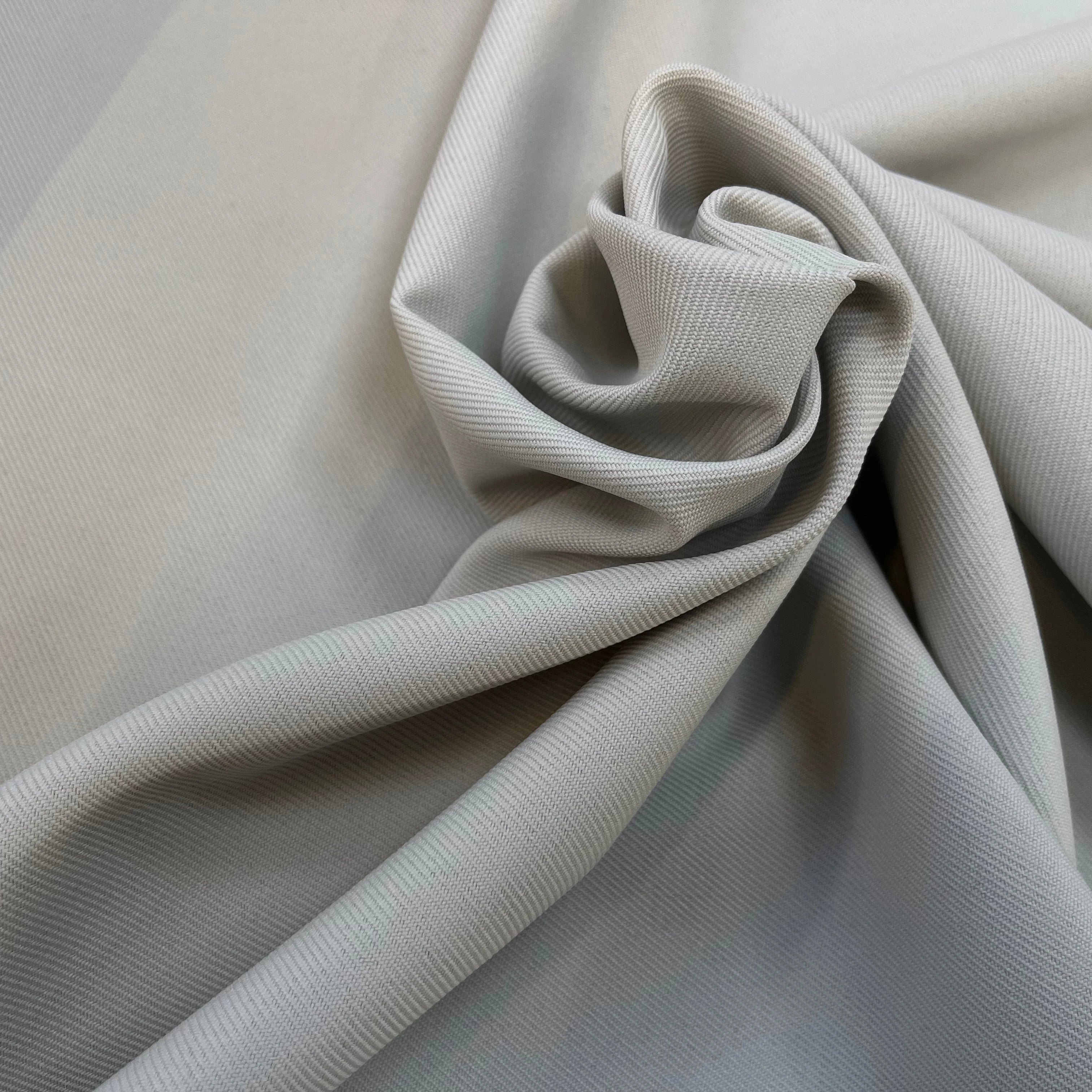 GABARDINE STRIÉE POLYESTER CLOUD GREY - My Little Coupon