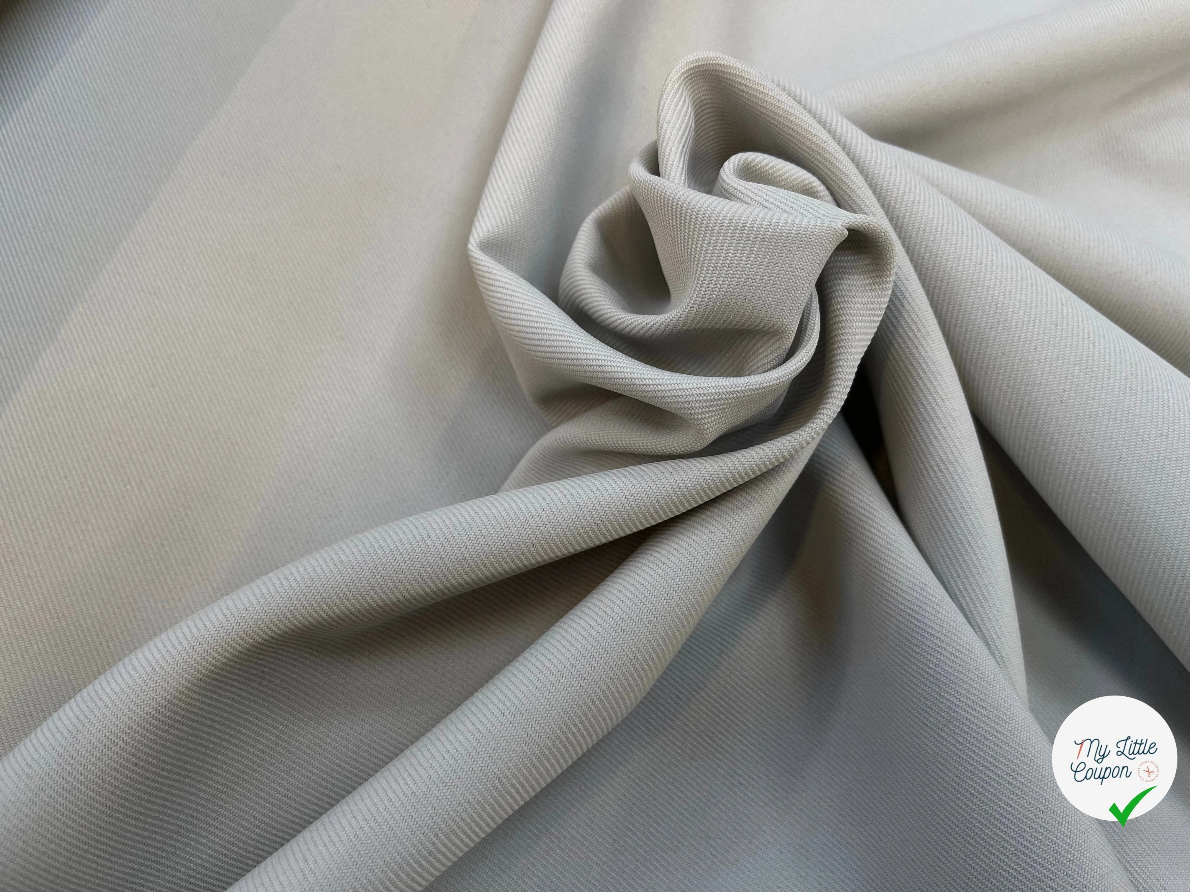 GABARDINE STRIÉE POLYESTER CLOUD GREY - My Little Coupon