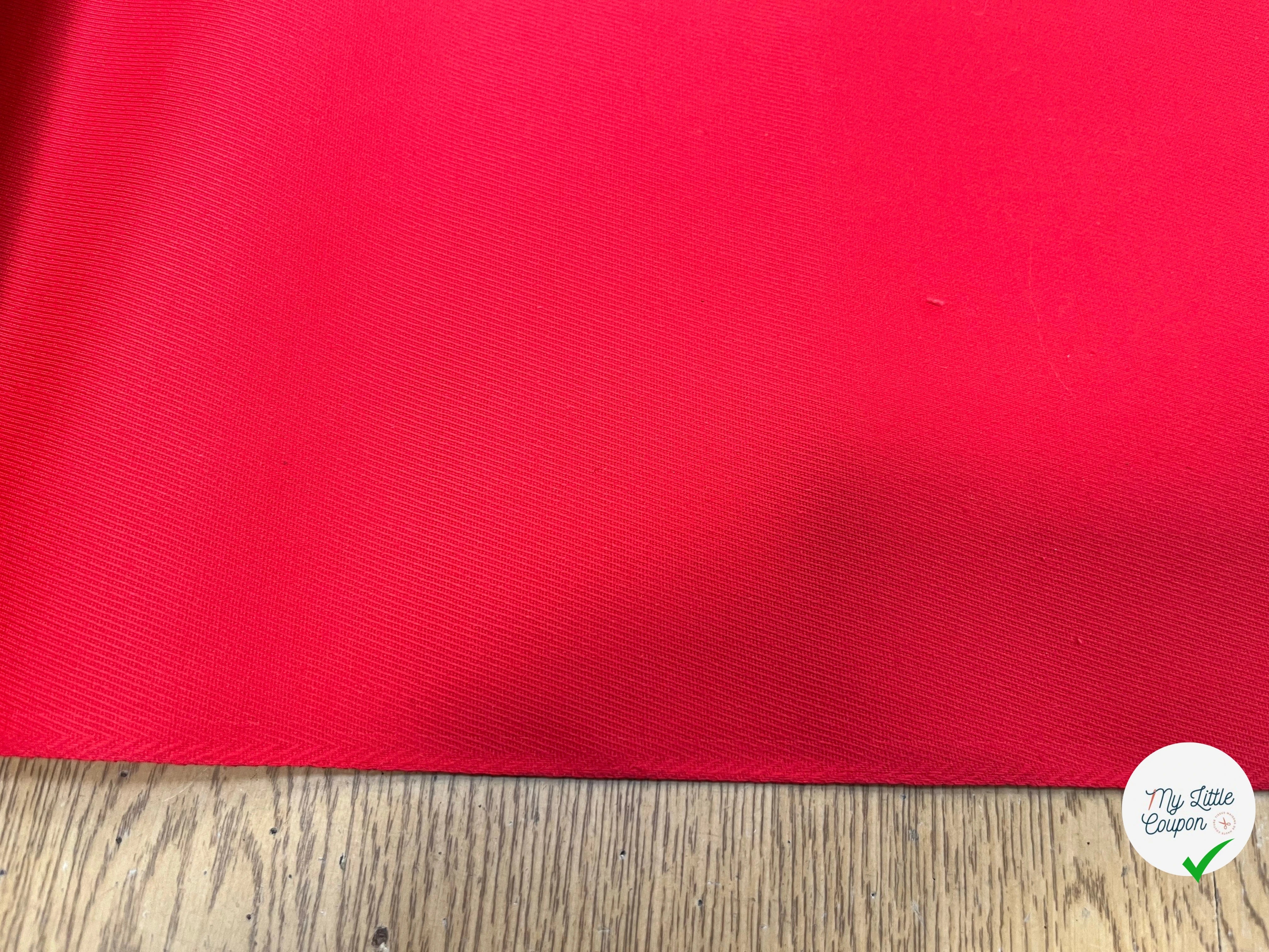 GABARDINE STRIÉE ROUGE 113CM - My Little Coupon