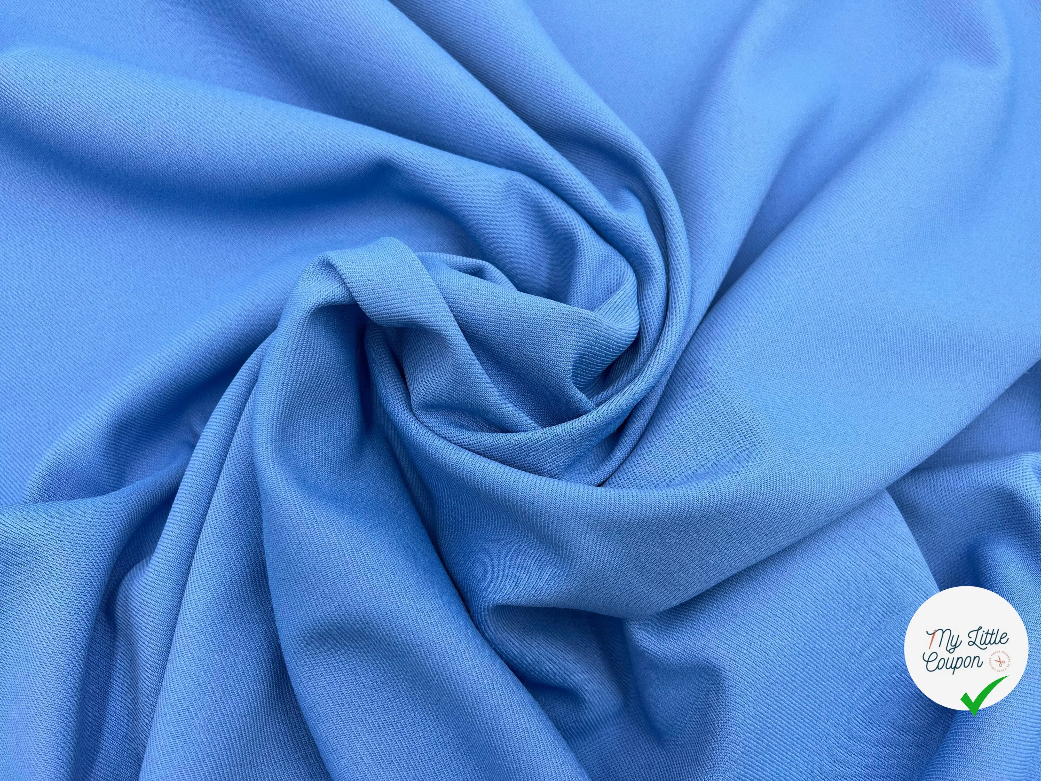 GABARDINE TECHNIQUE BLEU NATTÉ - My Little Coupon - tissu - coudre