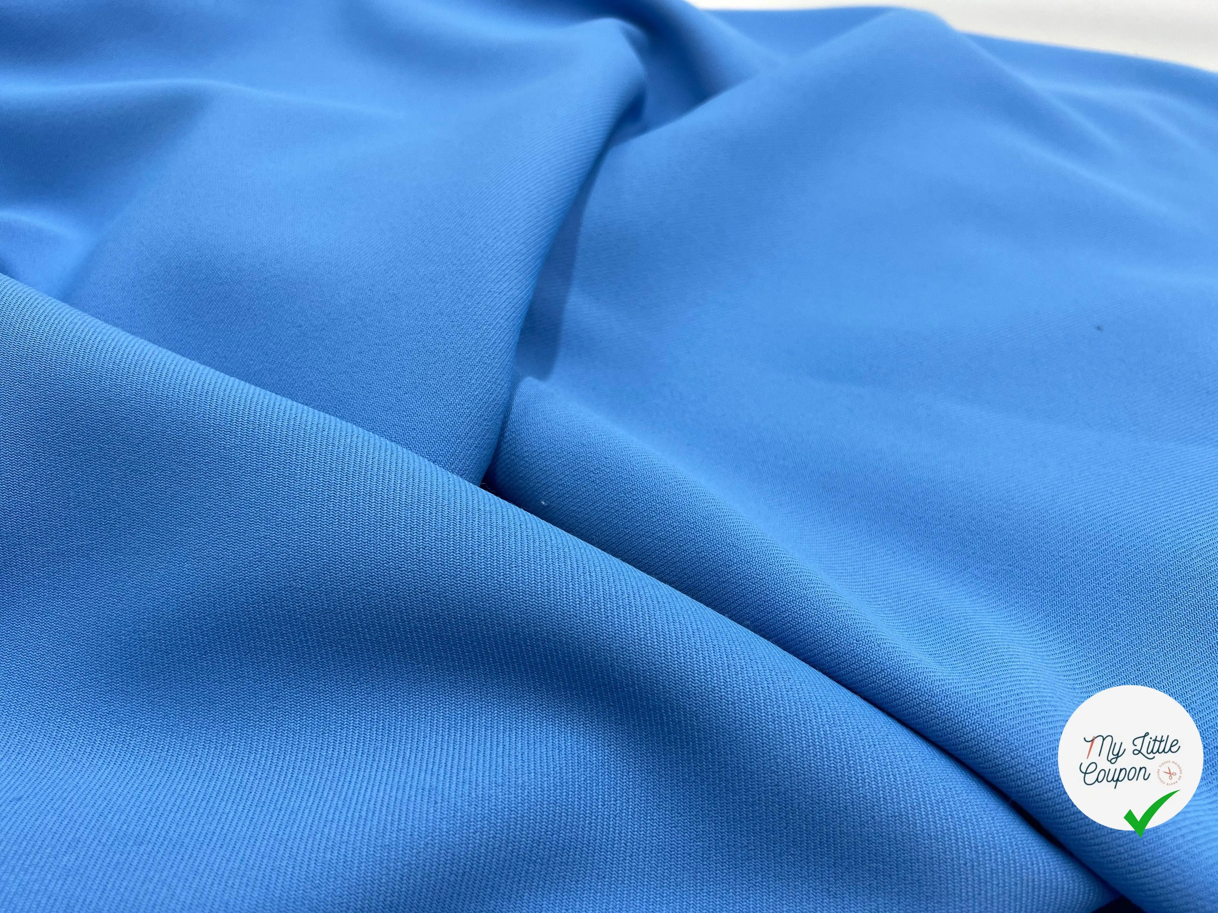 GABARDINE TECHNIQUE BLEU NATTÉ - My Little Coupon - tissu - coudre
