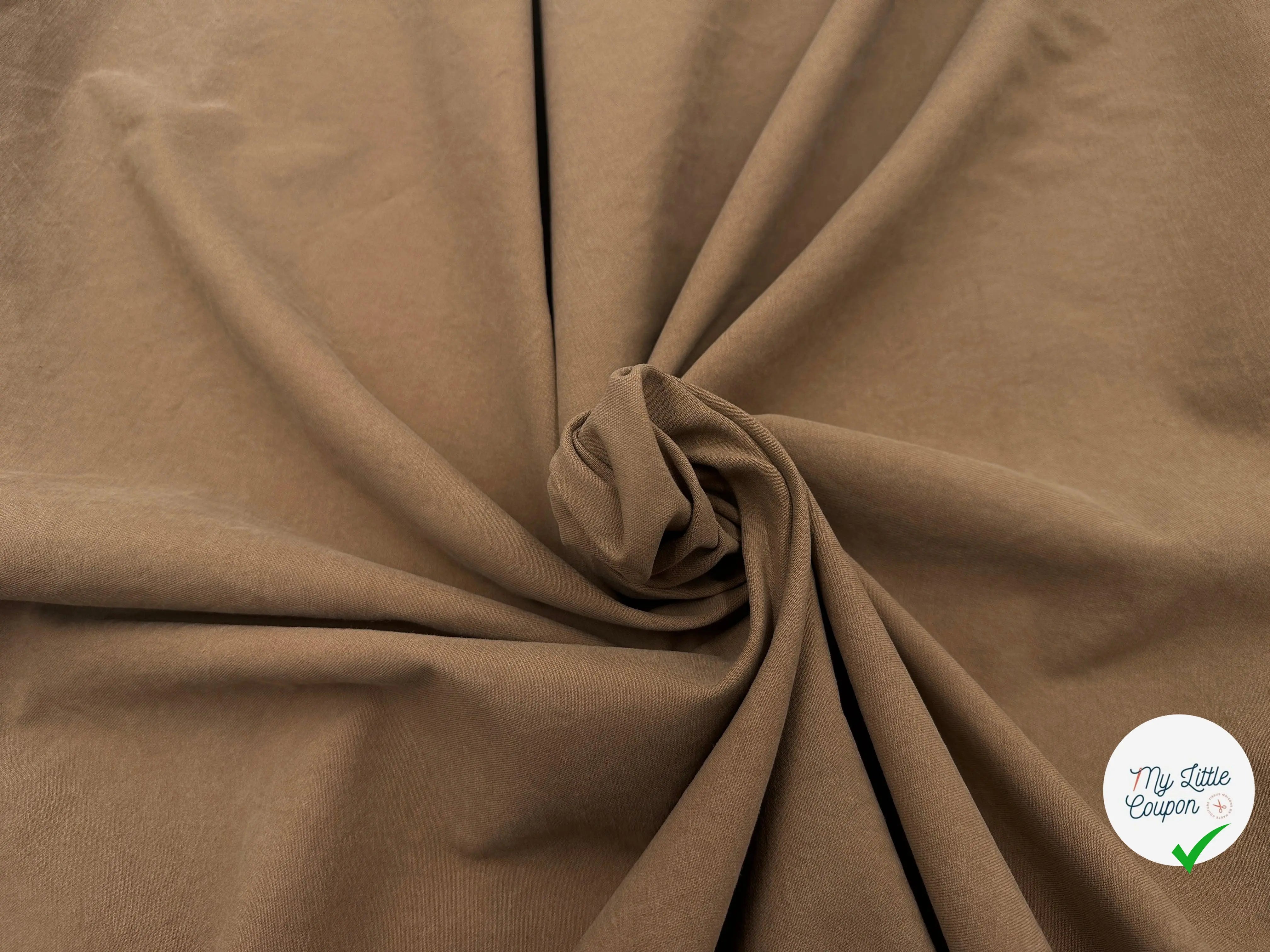 GABARDINE TOUCHER PEACH SKIN CAFĂ - My Little Coupon - tissu - coudre
