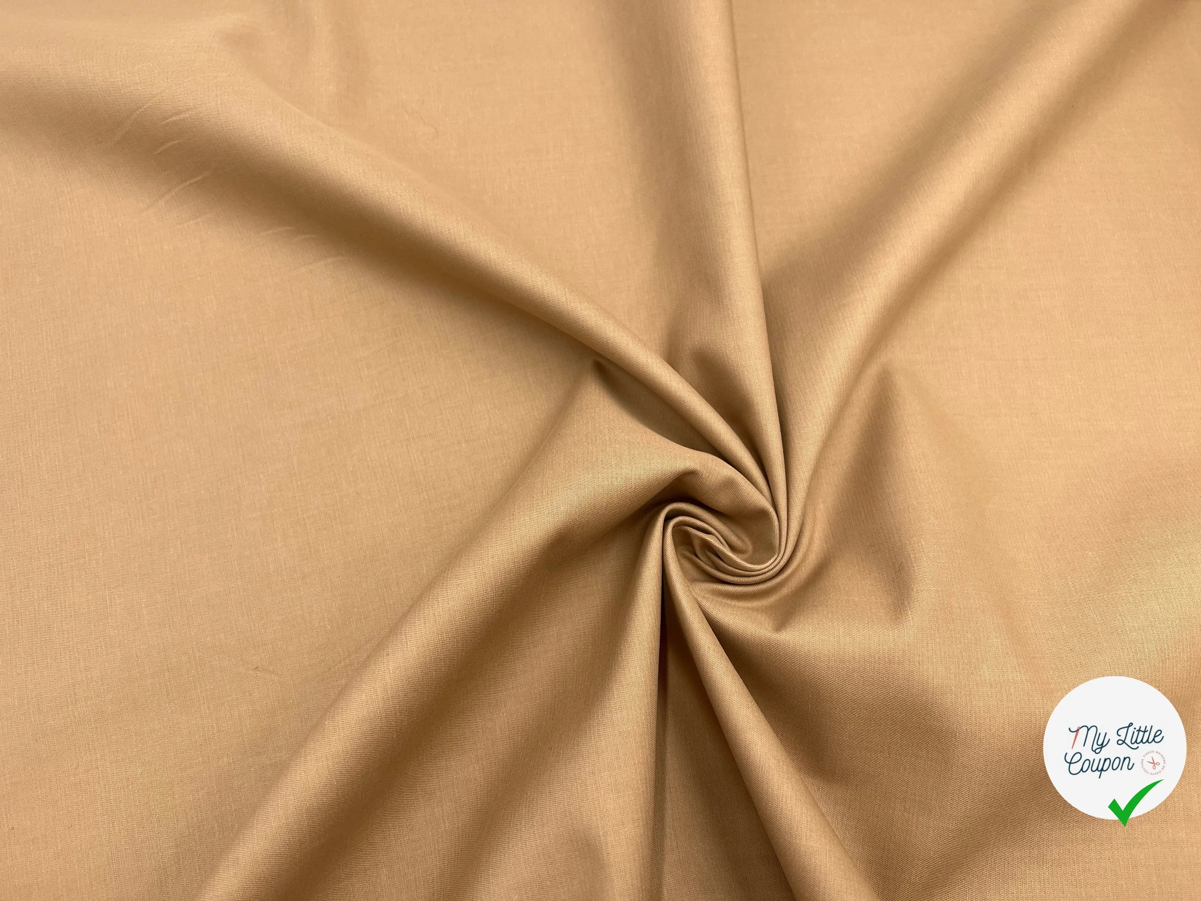 GABARDINE TRÈS FINEMENT SERGÉ DE COTON COFFEE LATTE - My Little Coupon - tissu - coudre