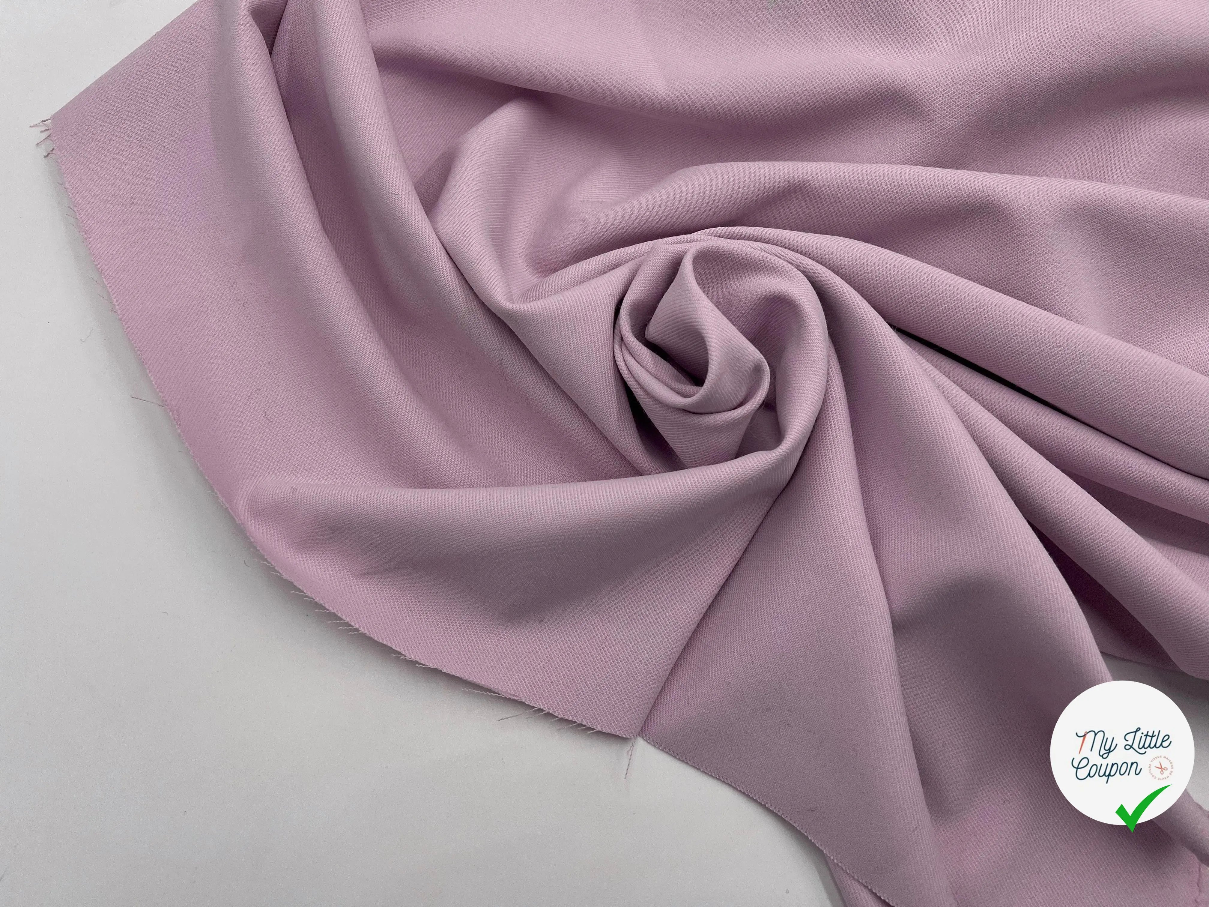 GABARDINE TWILL PRESTIGE COUTURE LILAS PASTEL - coupon de tissu de 3 mĂštres - My Little Coupon - tissu - coudre
