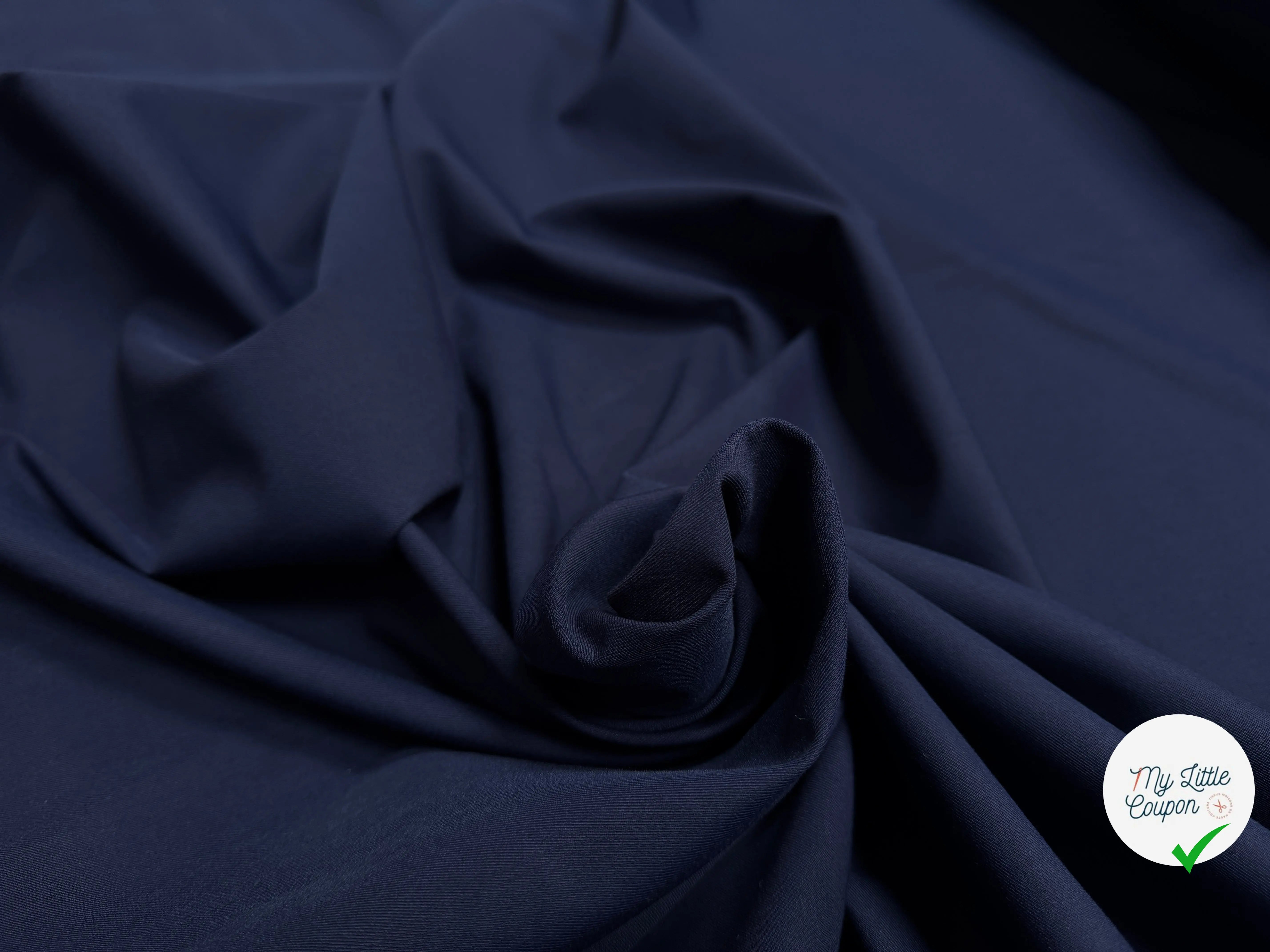 GABARDINE VISCOSE STRETCH BLEU - My Little Coupon