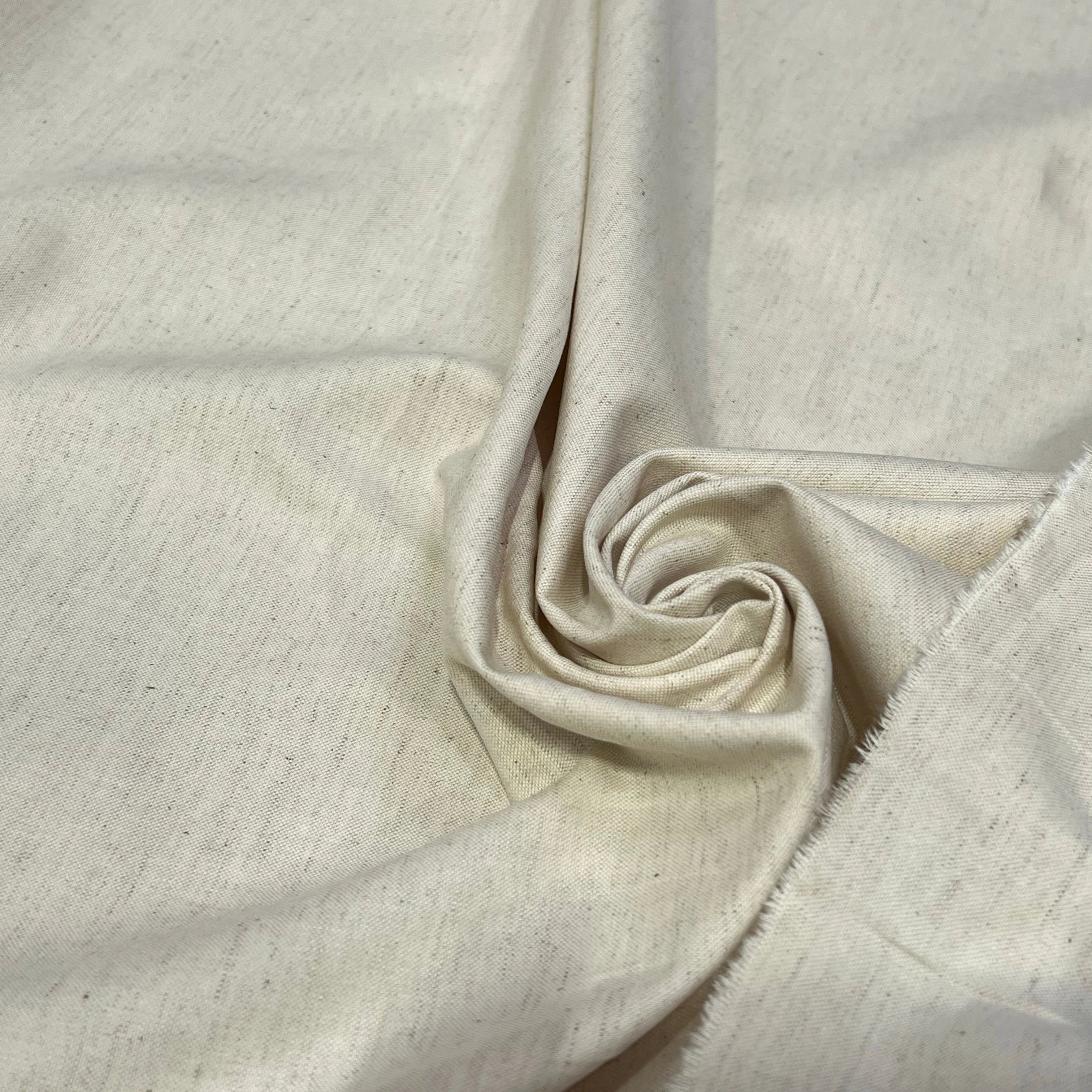 GABRDINE DE COTON ÉCRU CHINÉ 100% COTON 155CM - My Little Coupon