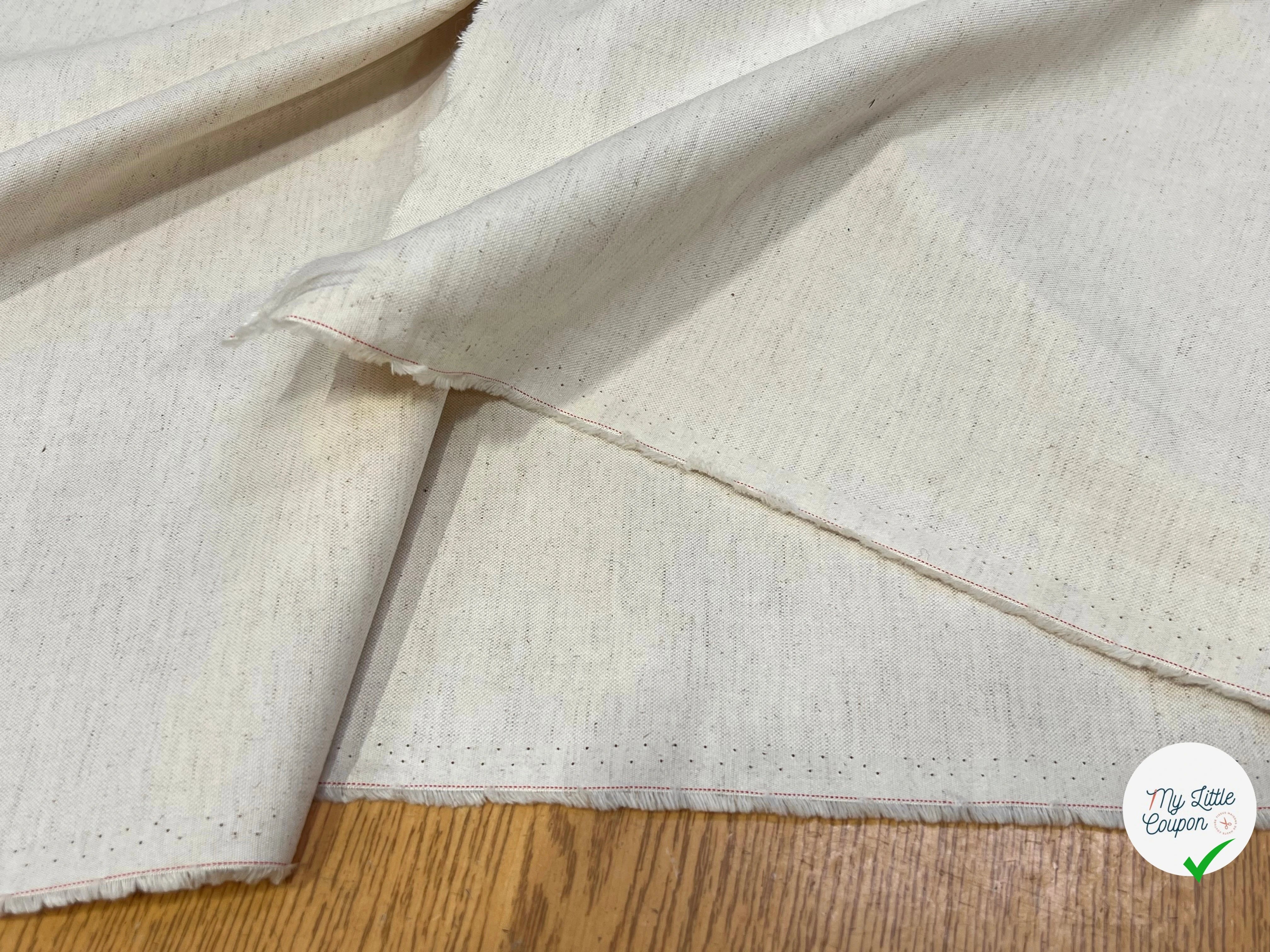 GABRDINE DE COTON ÉCRU CHINÉ 100% COTON 155CM - My Little Coupon