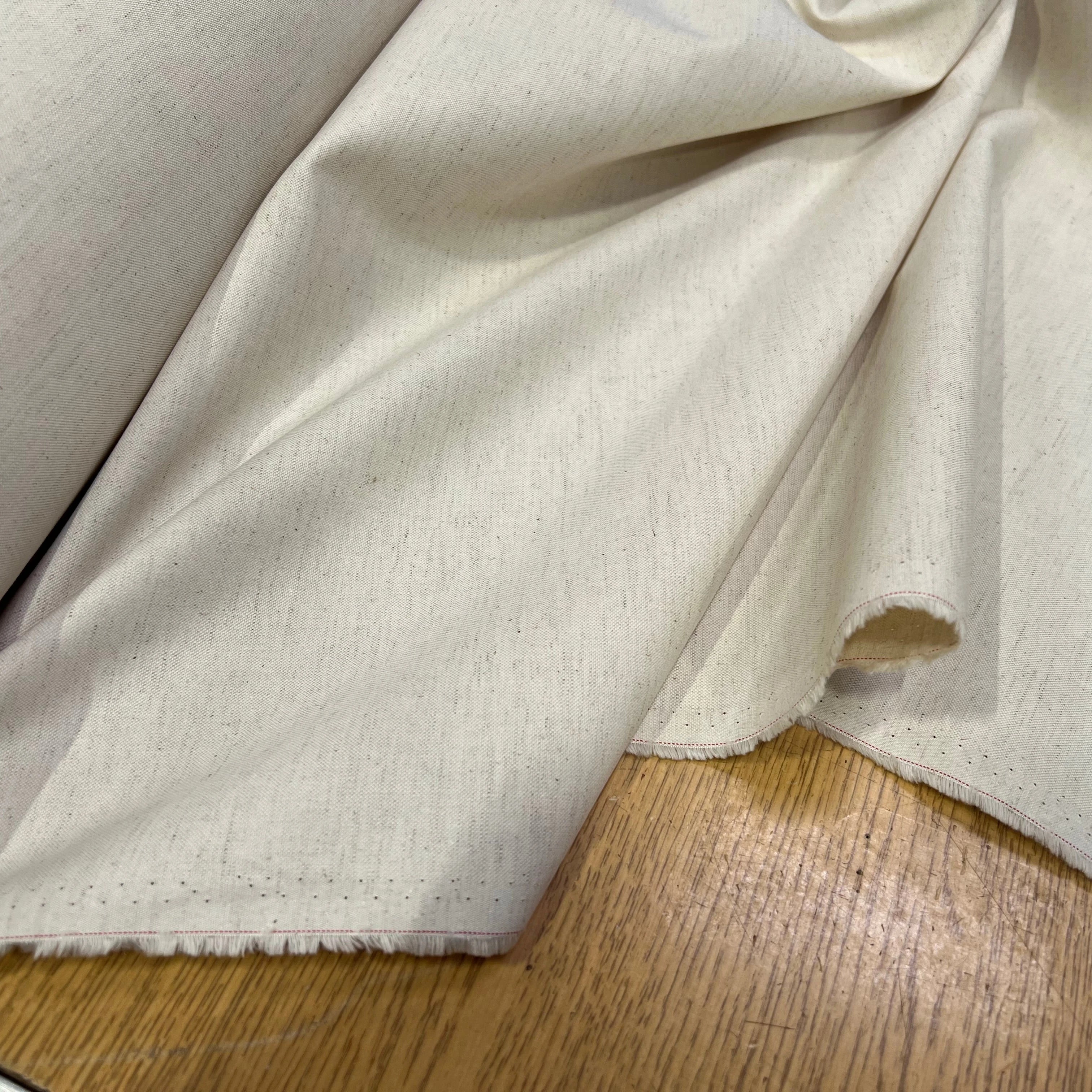 GABRDINE DE COTON ÉCRU CHINÉ 100% COTON 155CM - My Little Coupon