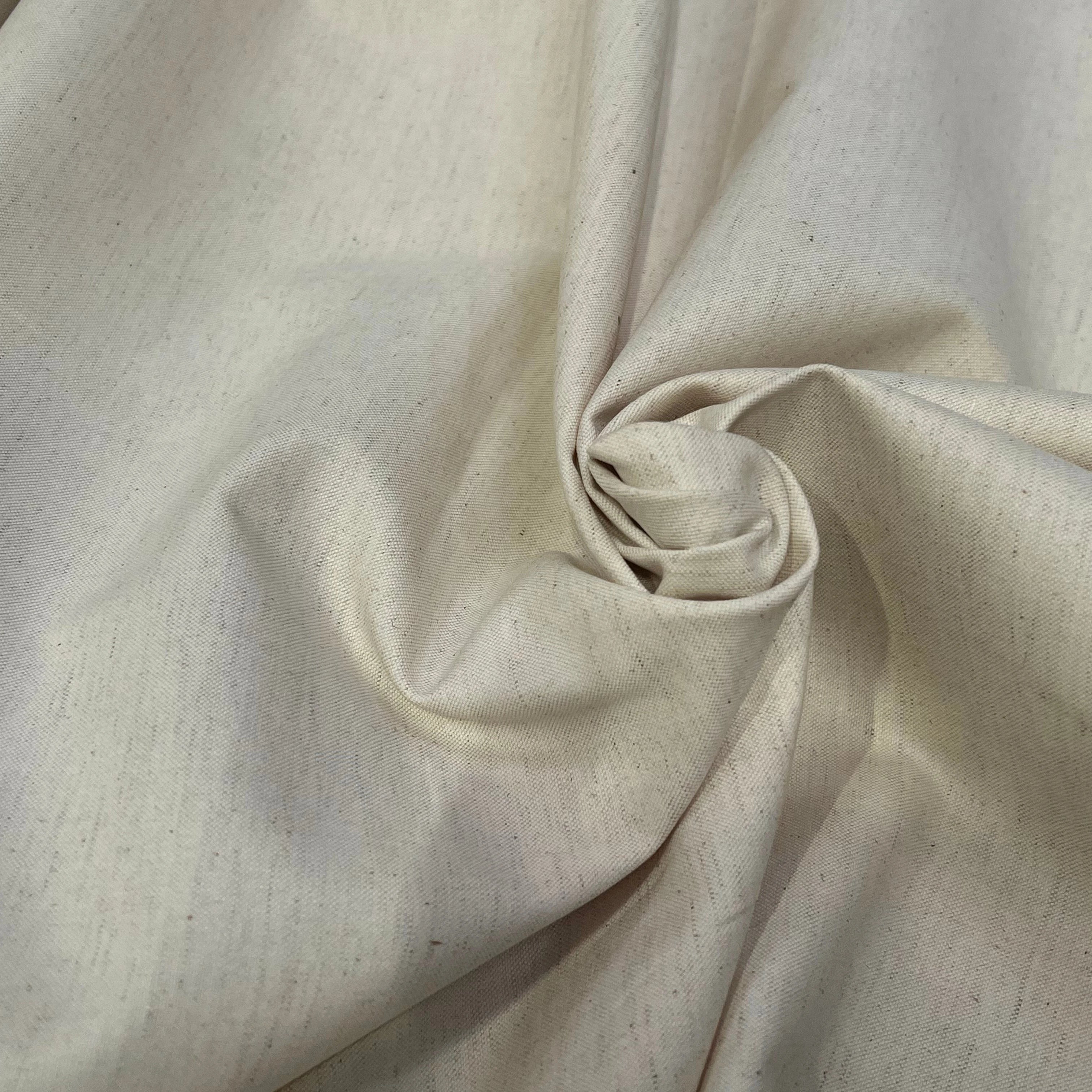 GABRDINE DE COTON ÉCRU CHINÉ 100% COTON 155CM - My Little Coupon