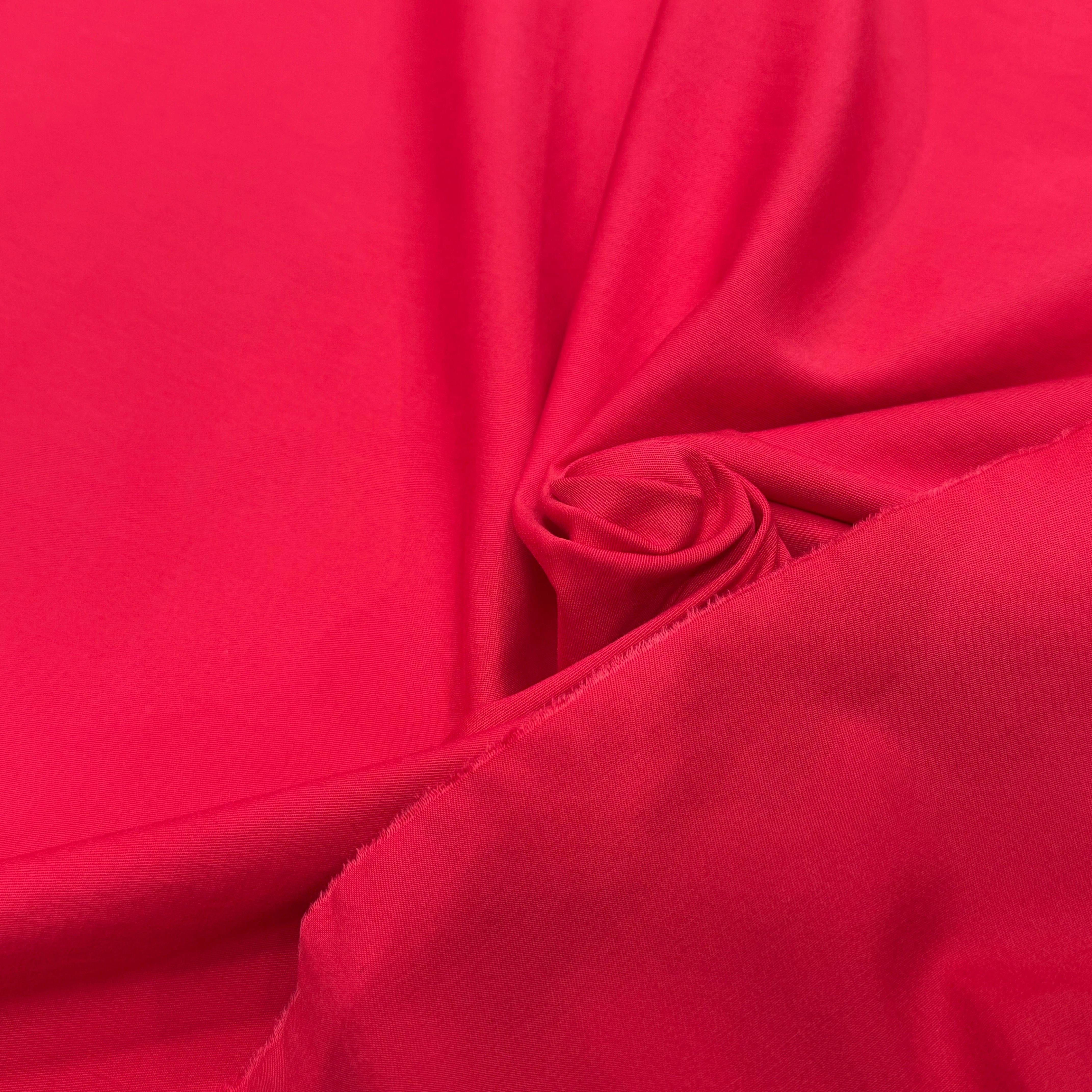 GABRDINE DE COTON ULTRA STRETCH LÉGÈREMENT STRIÉE ROUGE PAMPLEMOUSSE - My Little Coupon