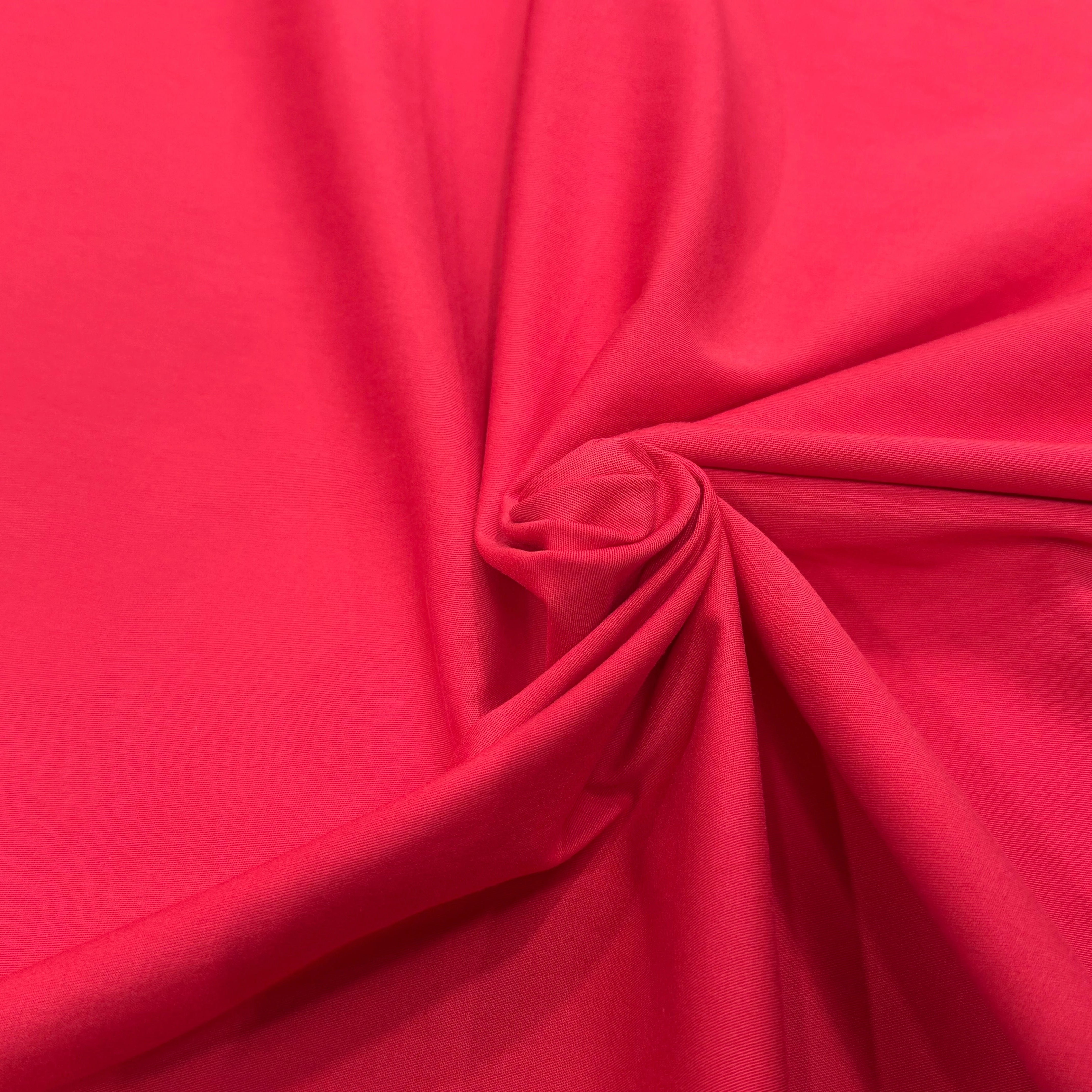 GABRDINE DE COTON ULTRA STRETCH LÉGÈREMENT STRIÉE ROUGE PAMPLEMOUSSE - My Little Coupon