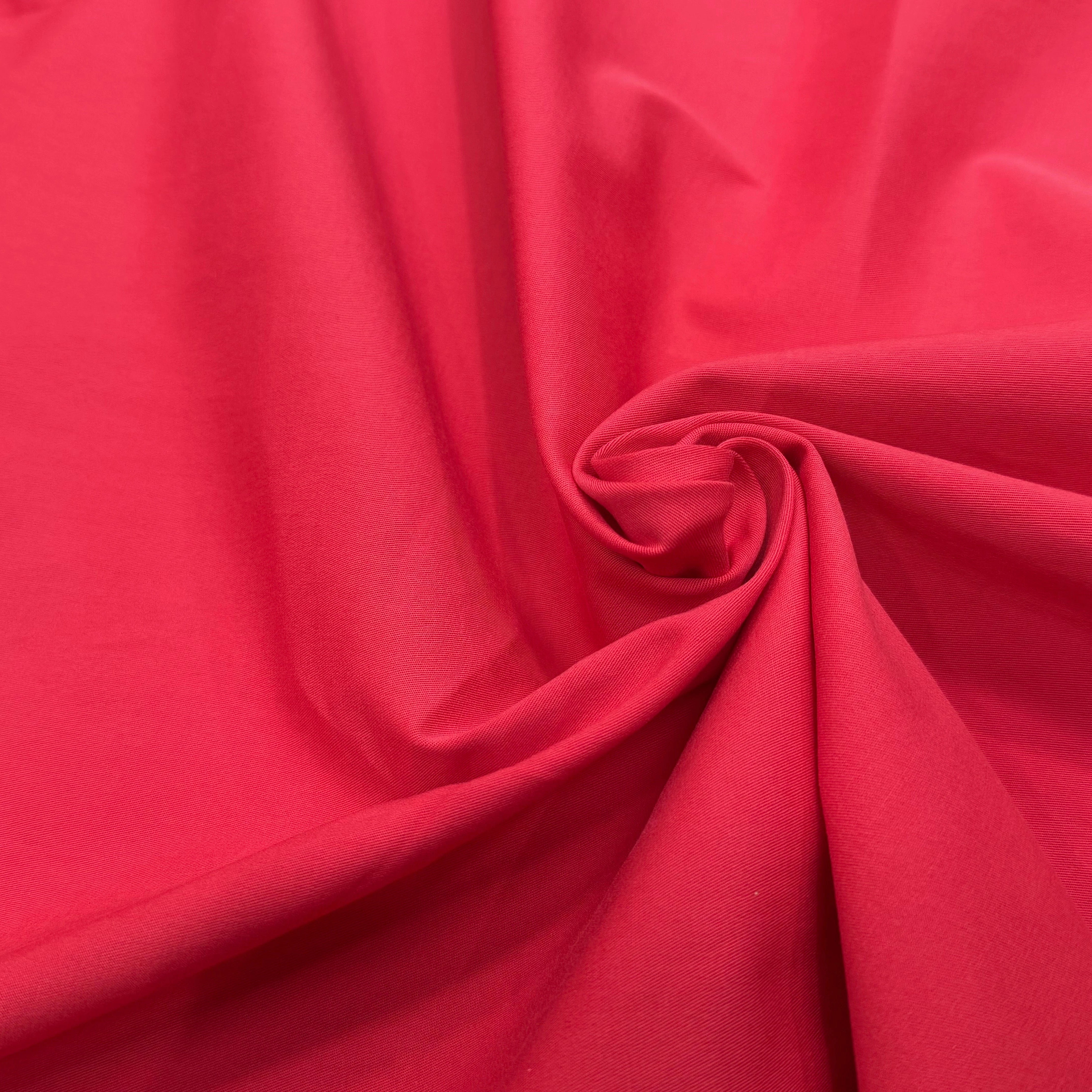 GABRDINE DE COTON ULTRA STRETCH LÉGÈREMENT STRIÉE TRÈS BELLE ROUGE VERT MIGNON - My Little Coupon