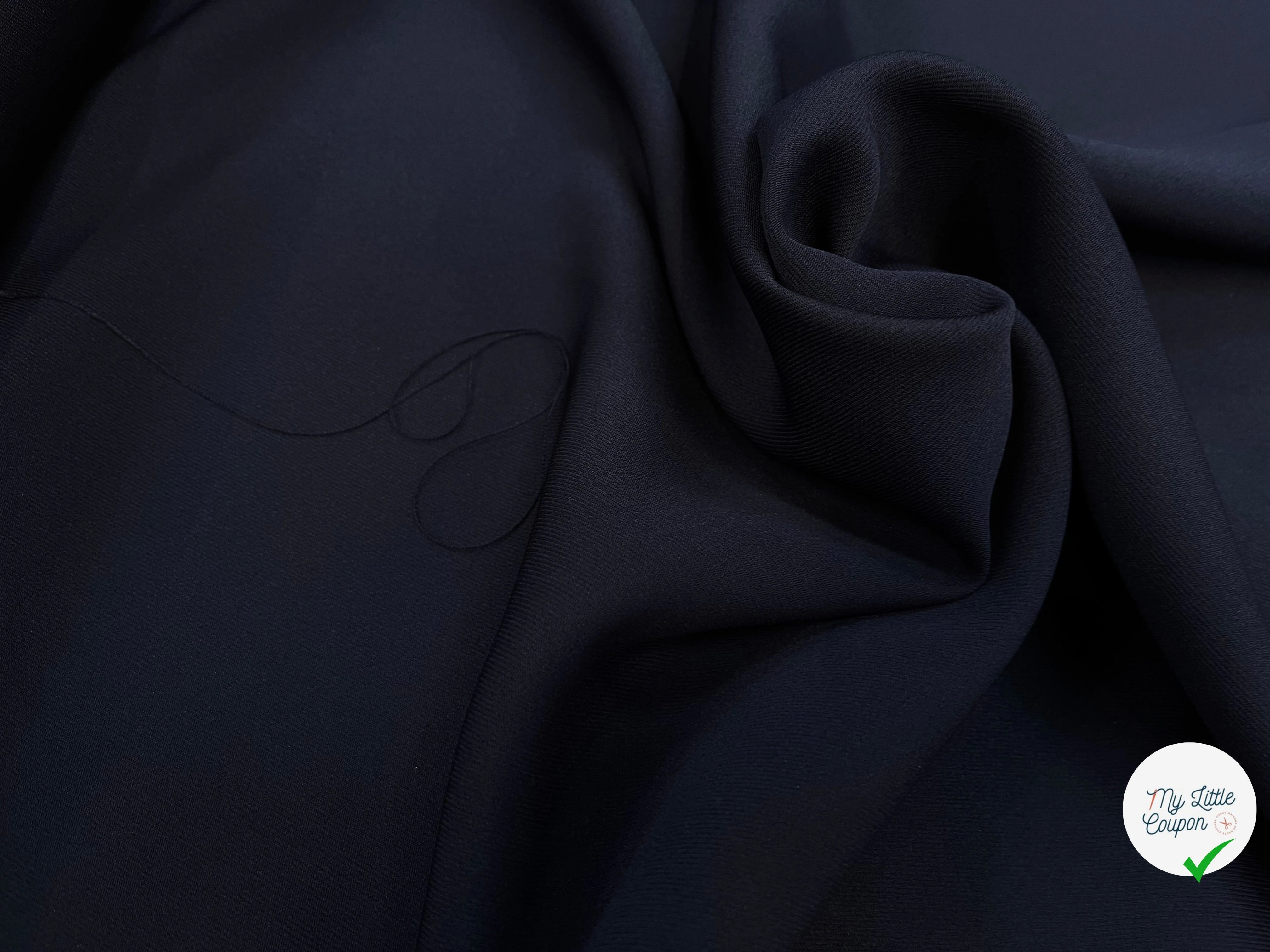 GABRDINE LOURDE SOUPLE POLYESTER MARINE 130CM - My Little Coupon