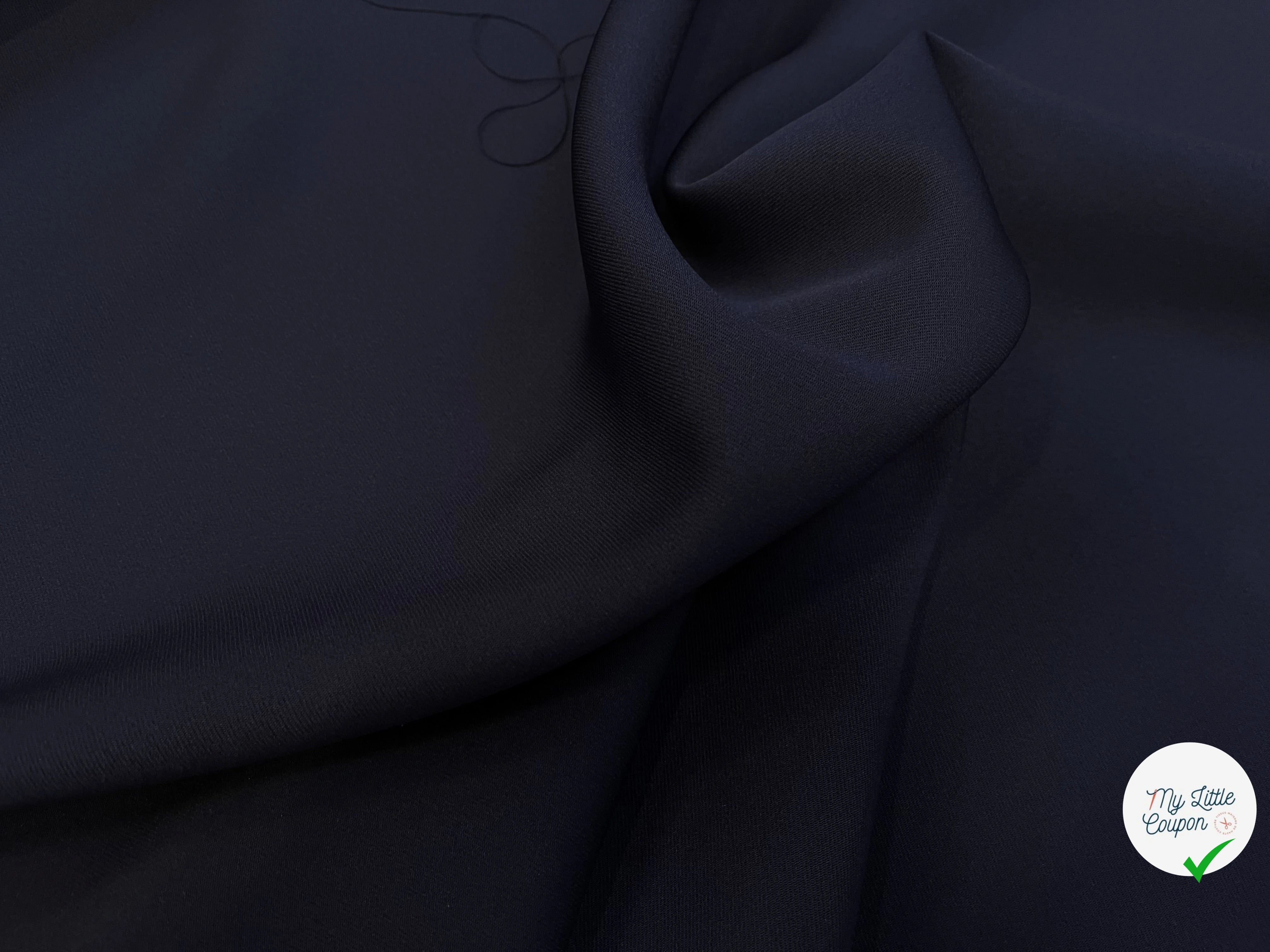 GABRDINE LOURDE SOUPLE POLYESTER MARINE 130CM - My Little Coupon