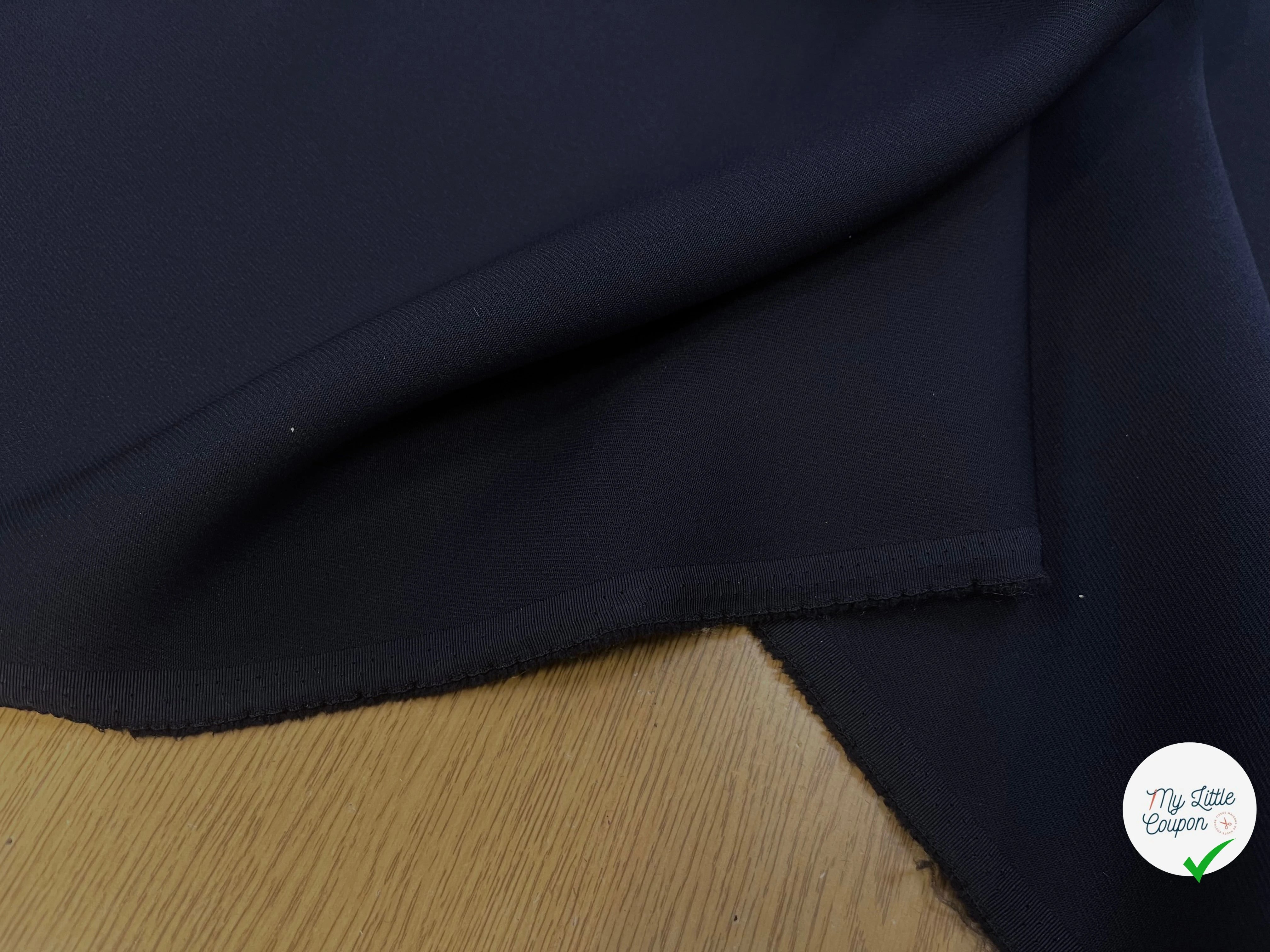 GABRDINE LOURDE SOUPLE POLYESTER MARINE 130CM - My Little Coupon
