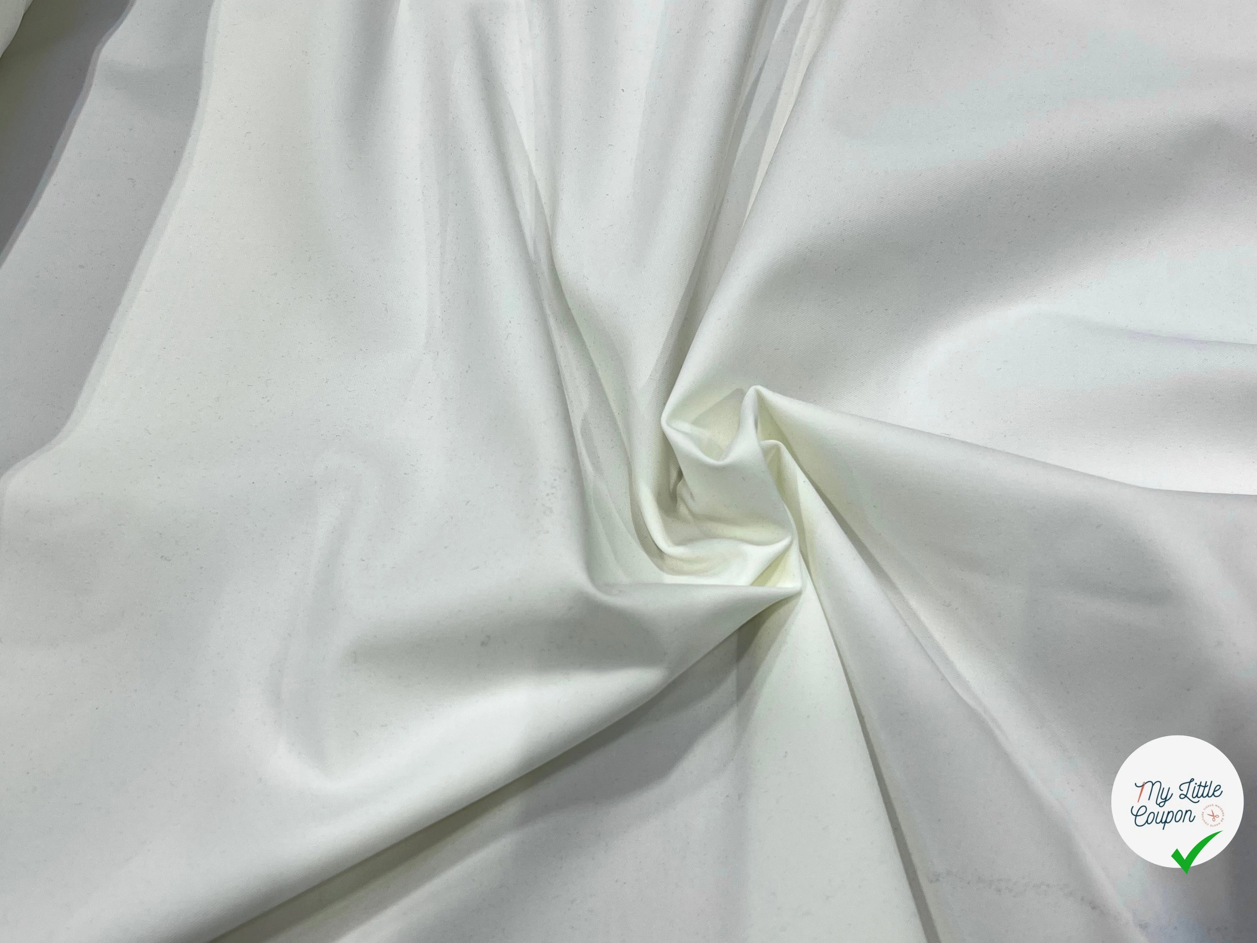 GABRDINE ULTRA STRETCH BLANC BELLE TENUE 140CM - My Little Coupon
