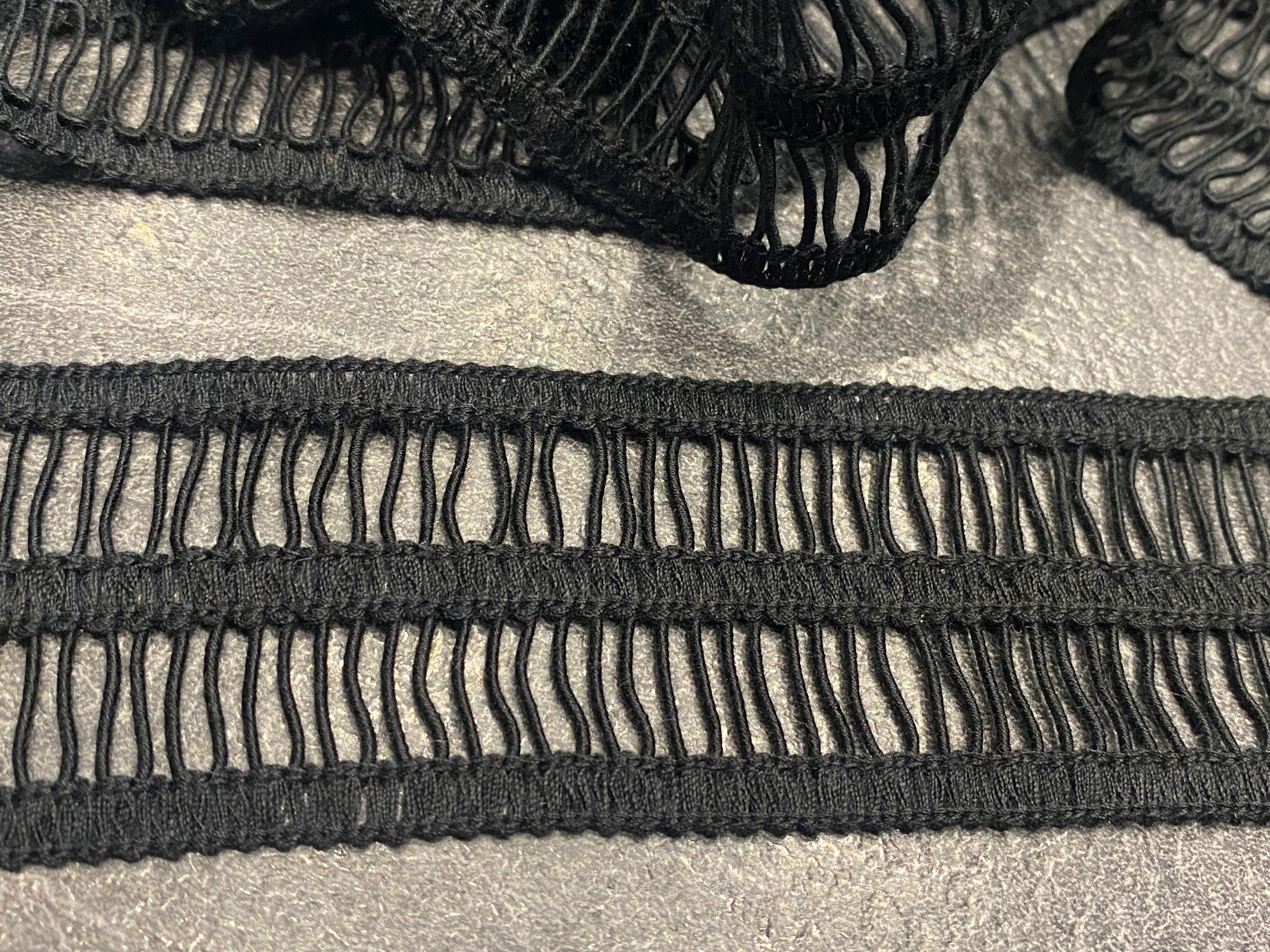 GALON AJOURÉ DOUBLE ÉCHELLE NOIR 45mm - My Little Coupon