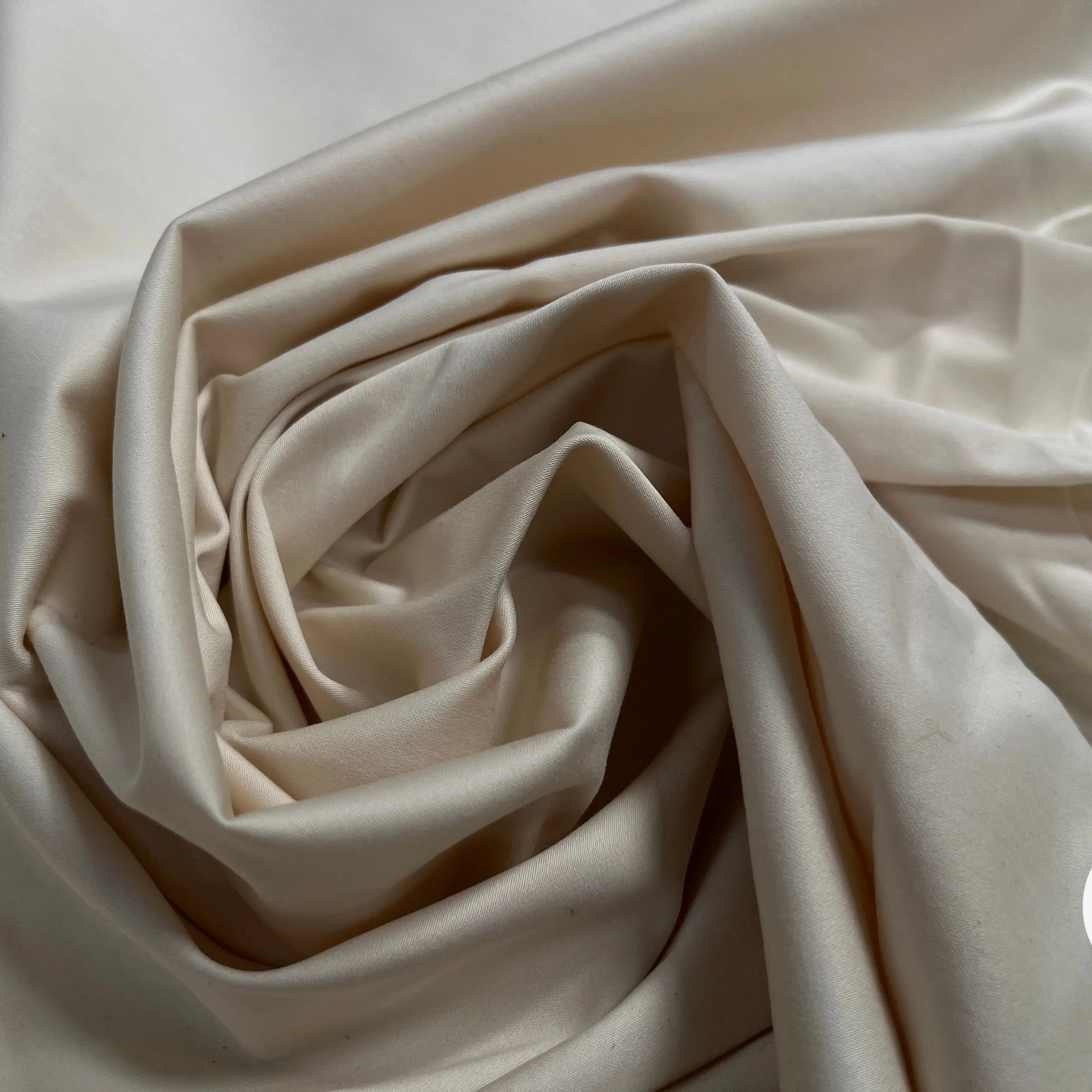 GARBADINE DE COTON ECRU STRETCH LEGREMENT SATINÉ - My Little Coupon